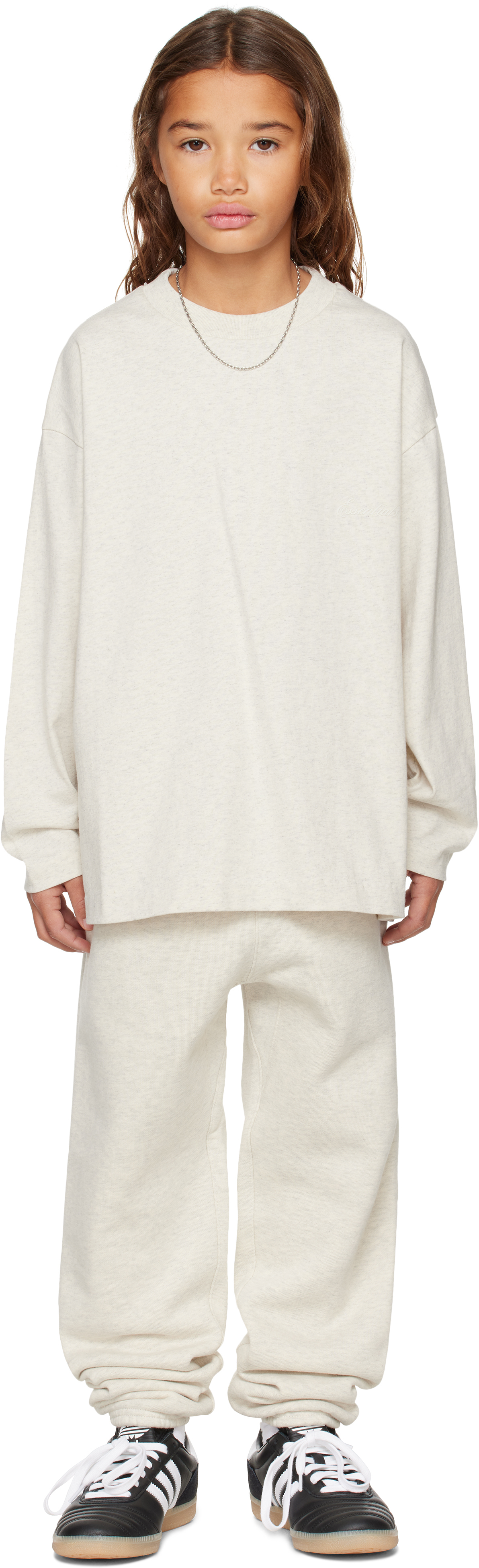 Essentials Kids Gray Holiday Classic Sweatpants In Neutral