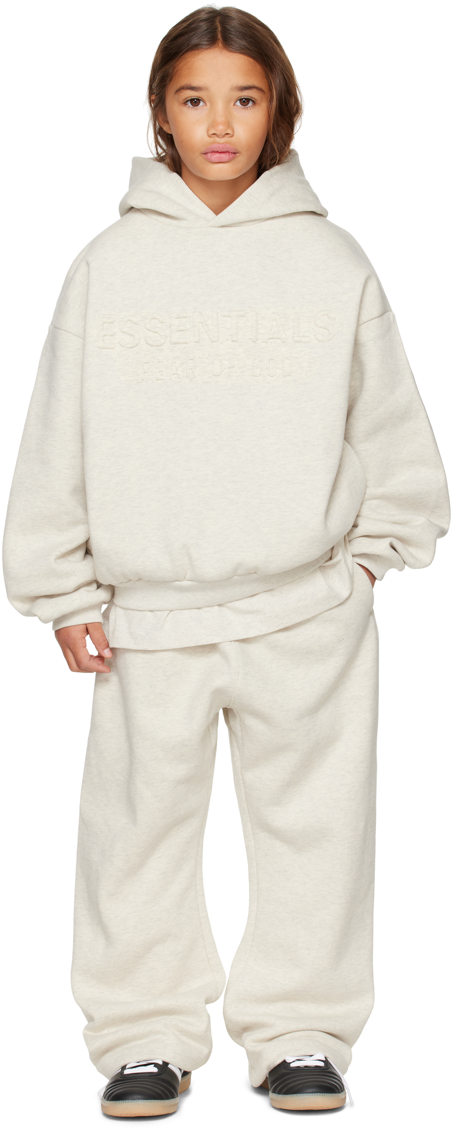 Essentials Kids Gray Holiday Flare Sweatpants In Neutral