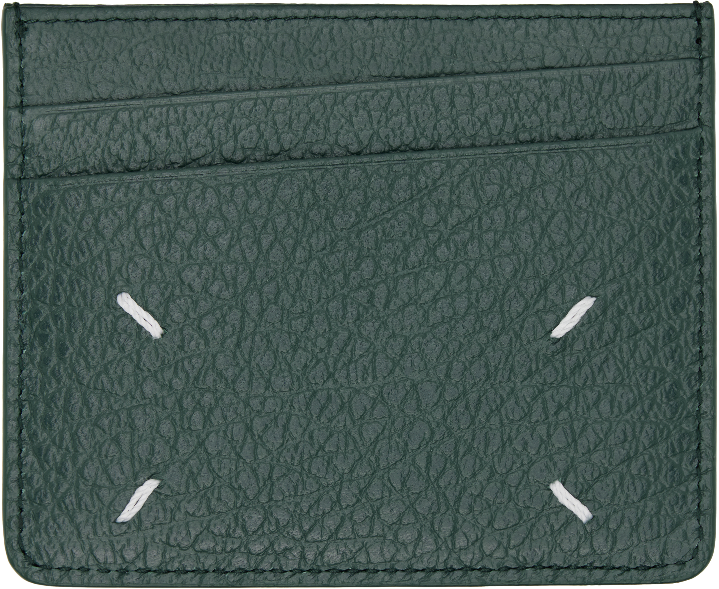 Maison Margiela Green Four Stitches Card Holder