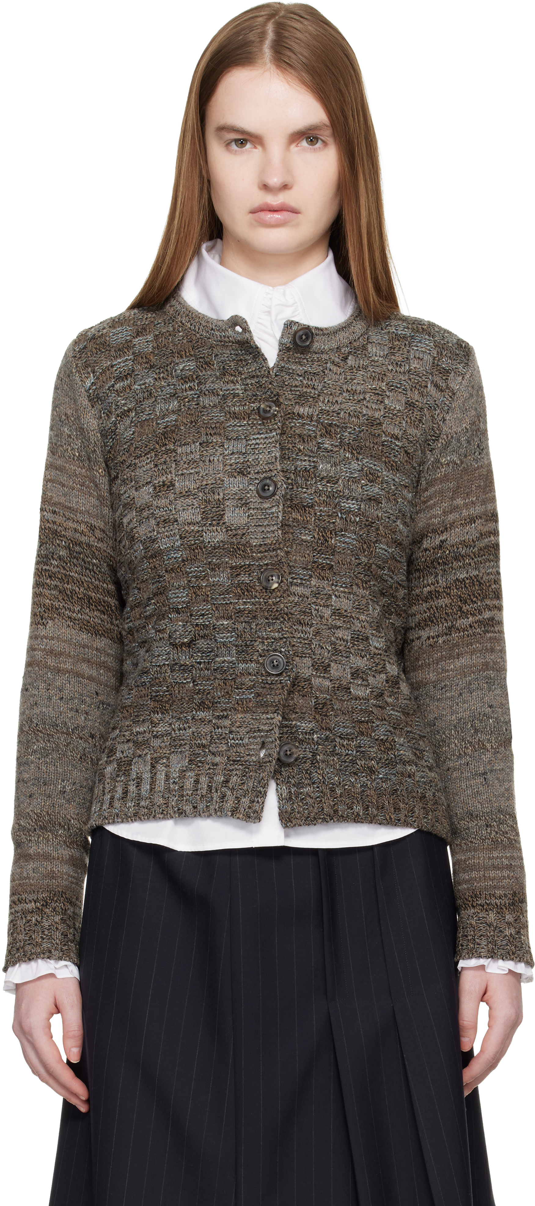 Maison Margiela Brown Knit Cardigan