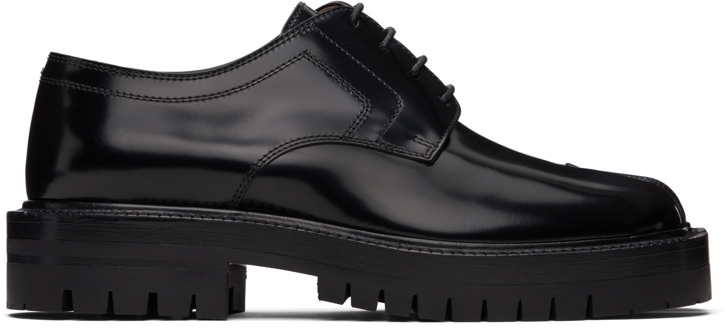 Maison Margiela: ブラック Tabi レースアップダービー | SSENSE 日本