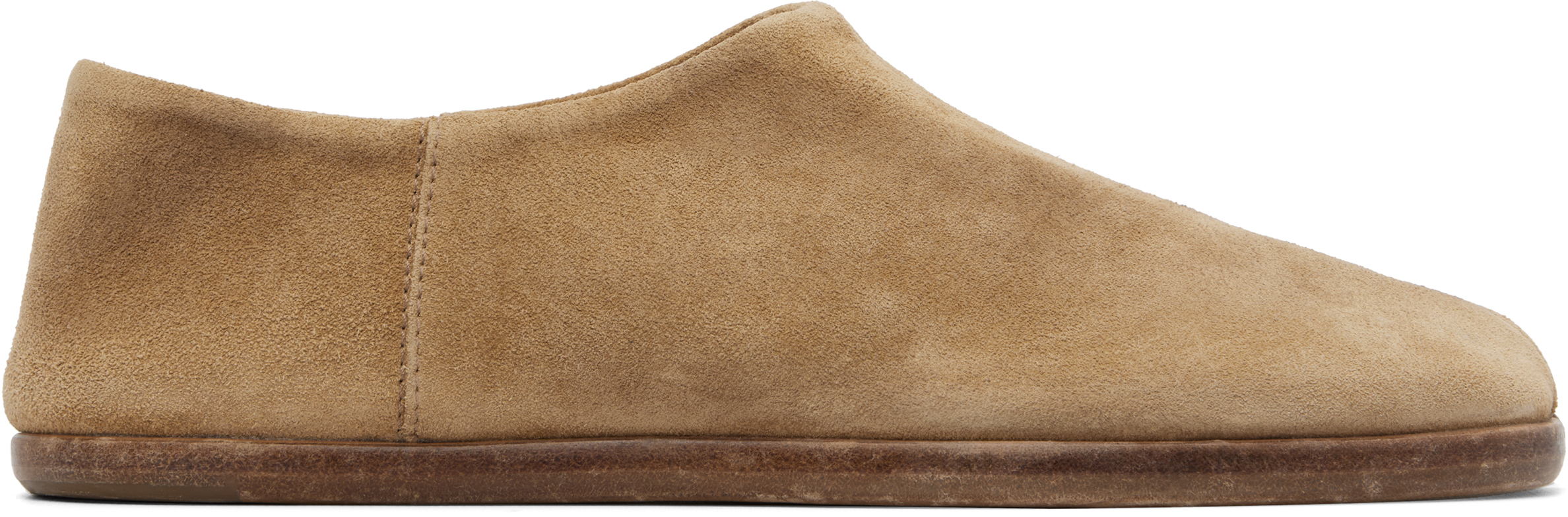Maison Margiela: Beige Tabi Babouche Loafers | SSENSE