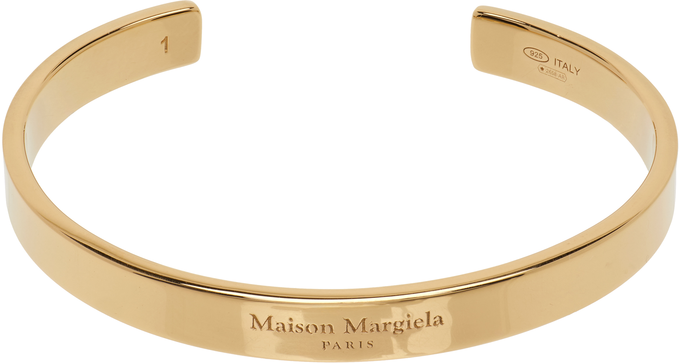 Logo Reference Cuff Bracelet by Maison Margiela on Sale