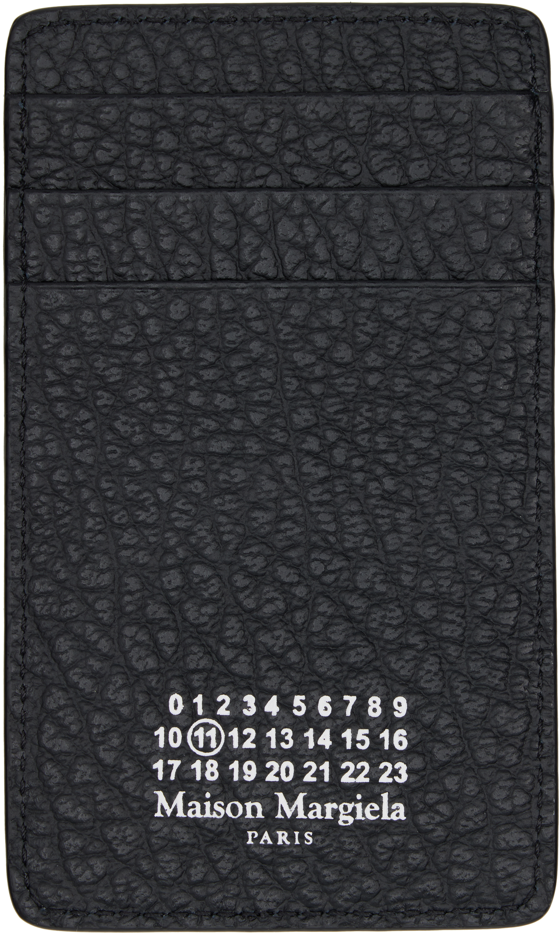 Black Four Stitches Card Holder by Maison Margiela on Sale