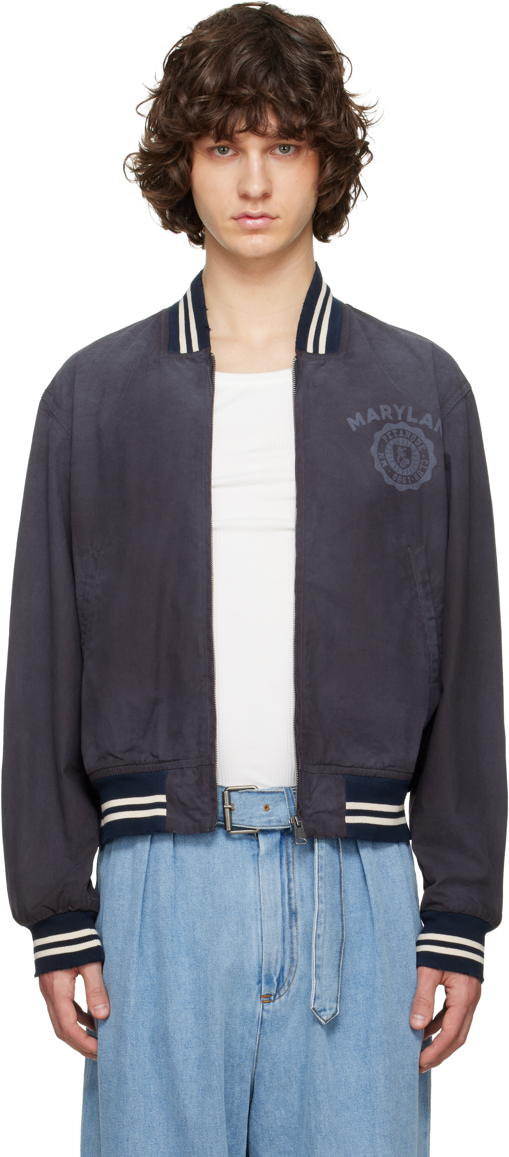 Black Varsity Caban Jacket by Maison Margiela on Sale