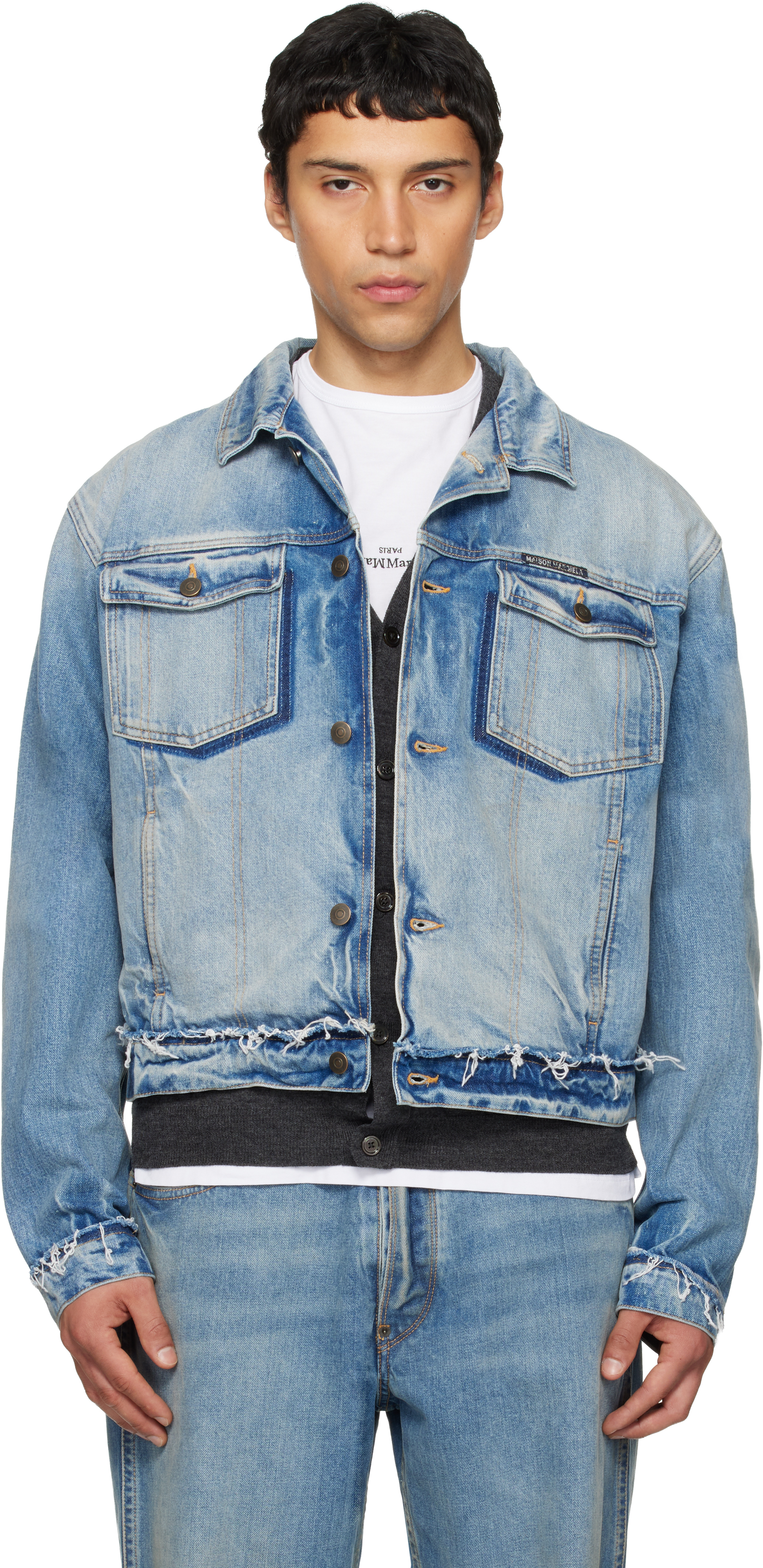 Maison Margiela Blue Caban Denim Jacket