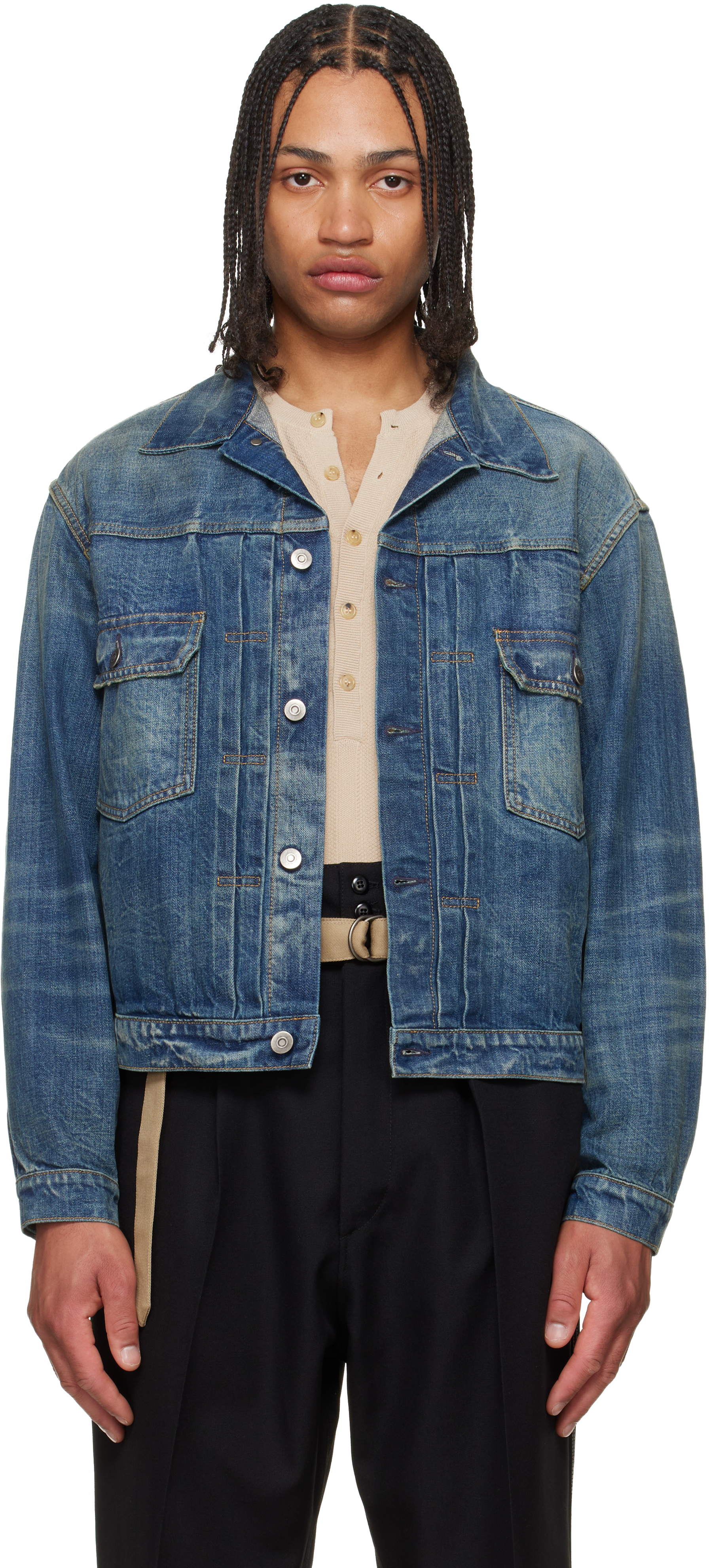 Maison Margiela Blue 'Sportsjacket' Denim Jacket