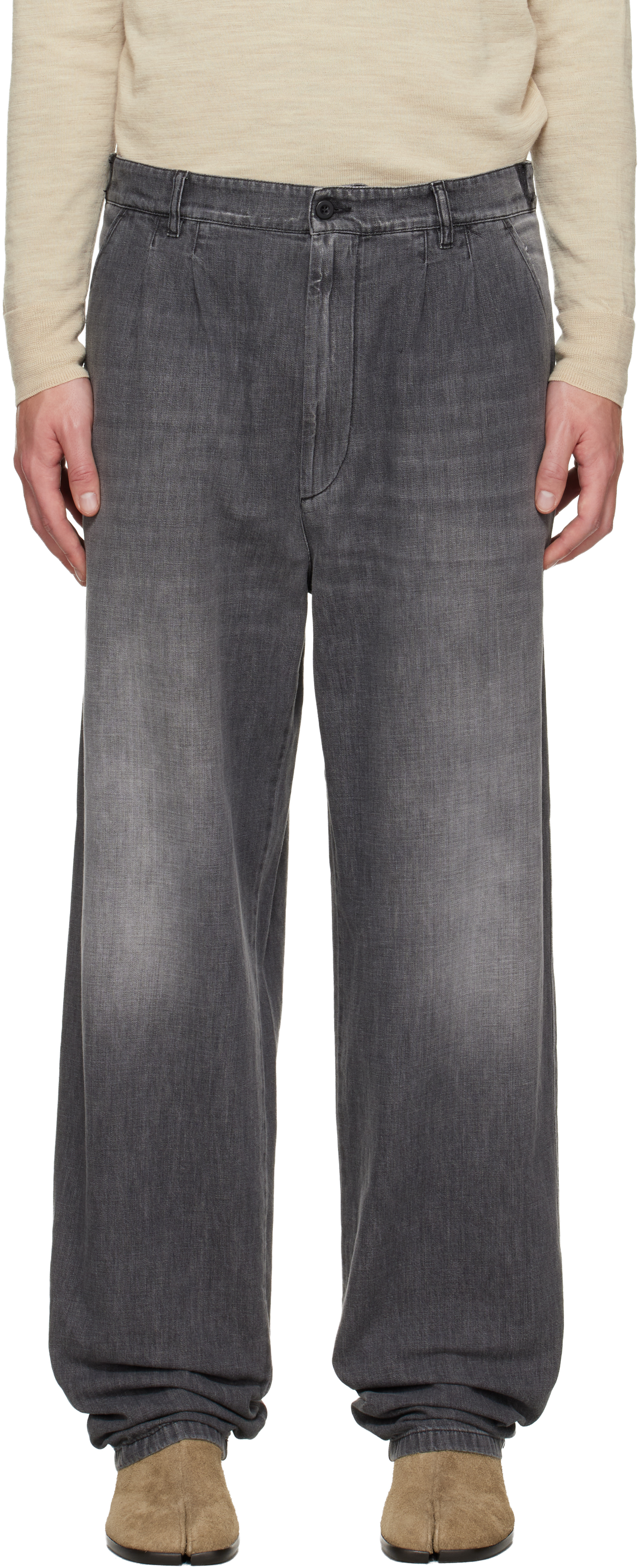 (正規品) STONE  グレー ストレートレッグデニム Maison Margielaのグレー ストレートレッグ ジーンズがセール中