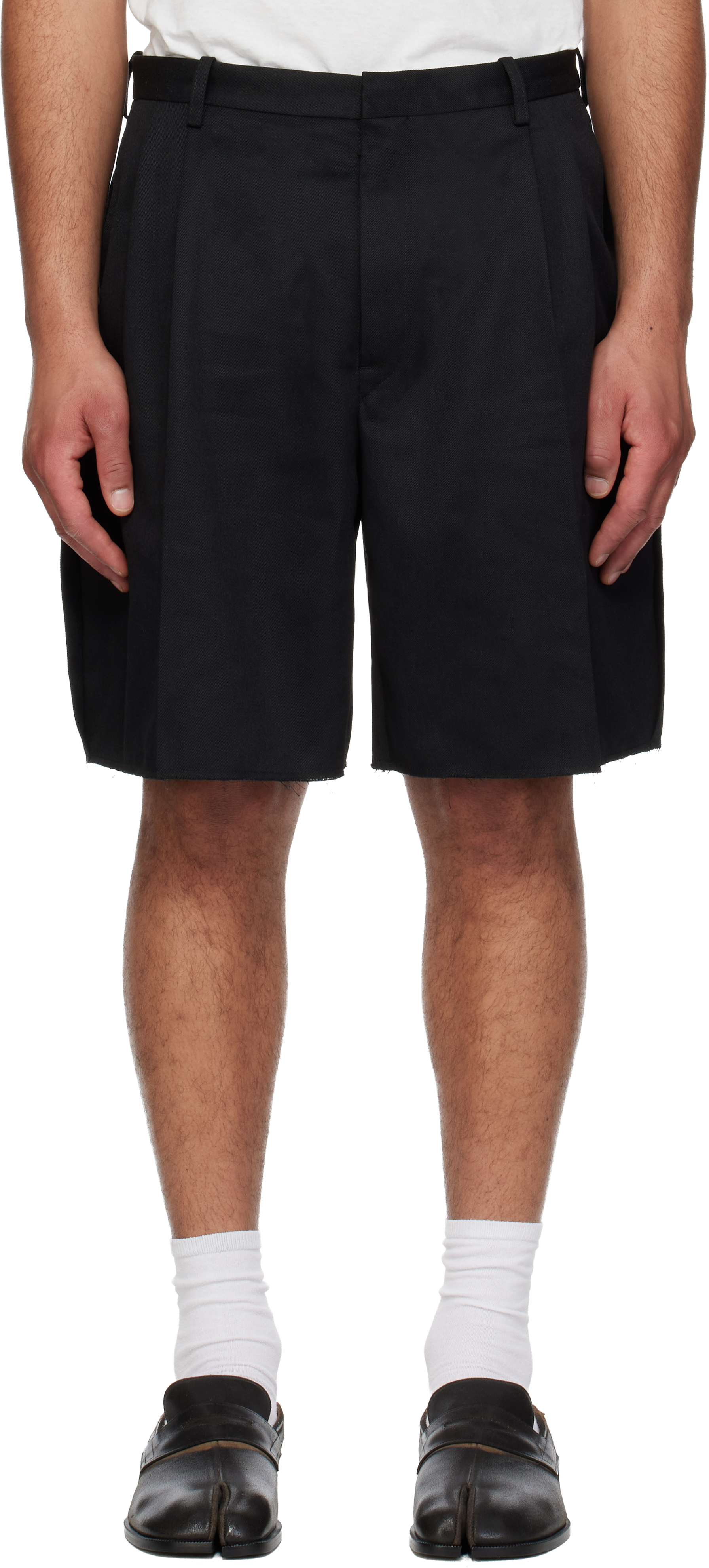 Maison Margiela Black Tailored Cotton Shorts