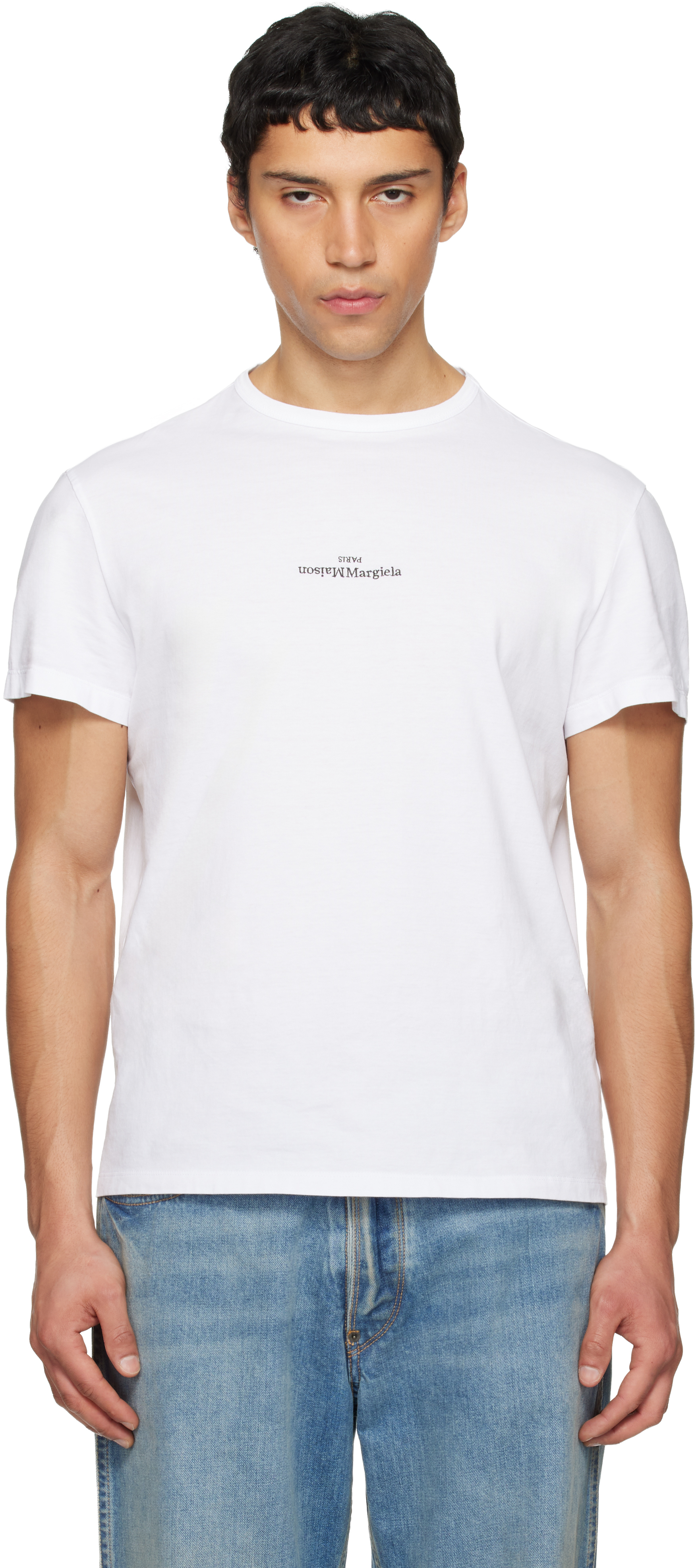 Maison Margiela White Distorted Logo T-shirt