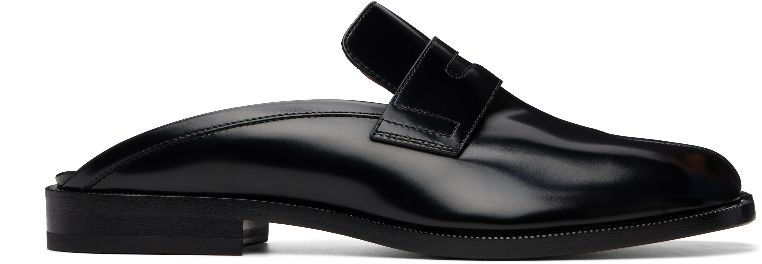 Maison Margiela tabi シティミュール39 Maison Margiela: Black Tabi City Mule Loafers | SSENSE