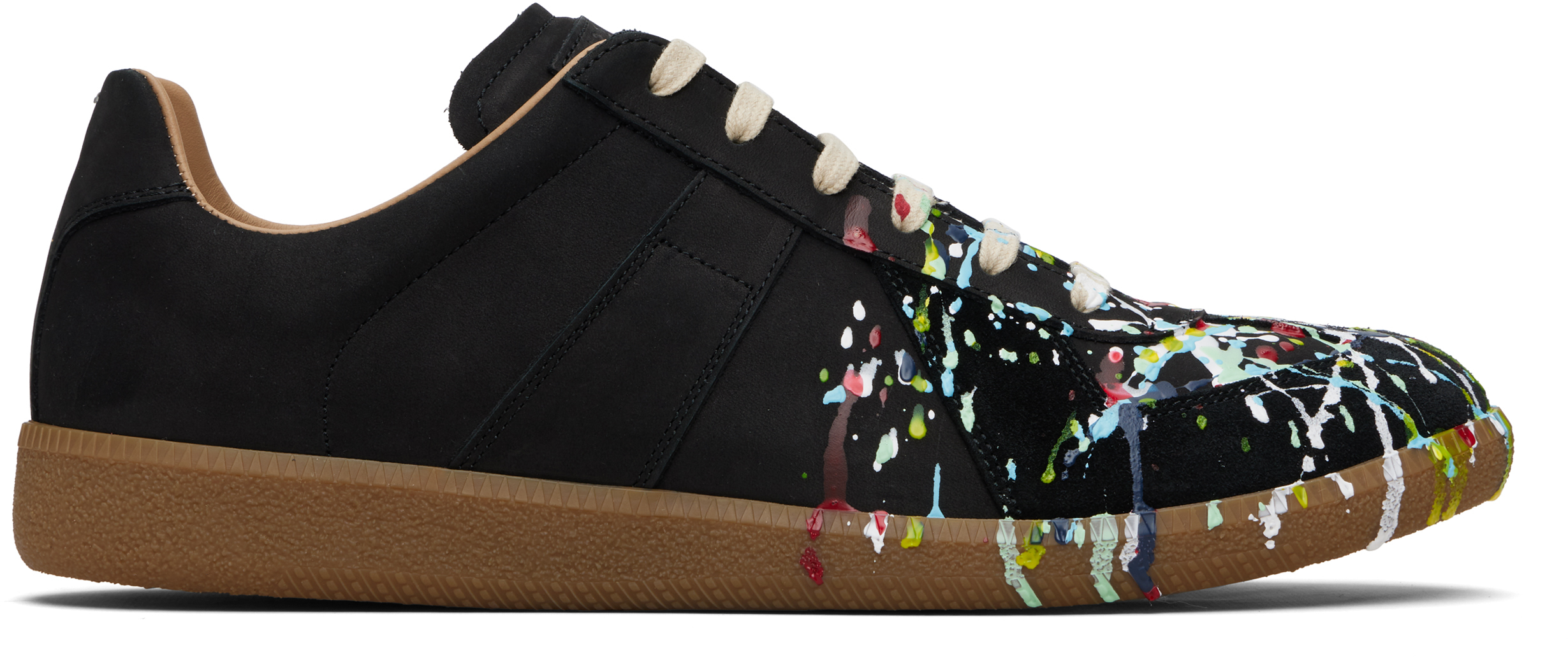 Maison Margiela Black Paint Replica Sneakers