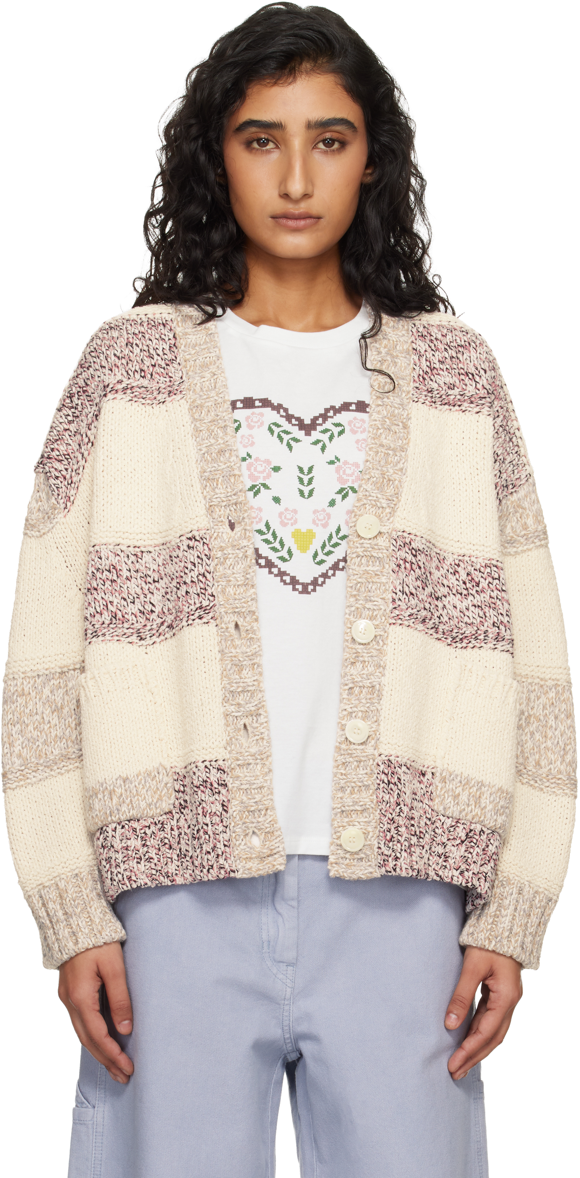 Weekend Max Mara: Off-White Wkdtritone Cardigan | SSENSE