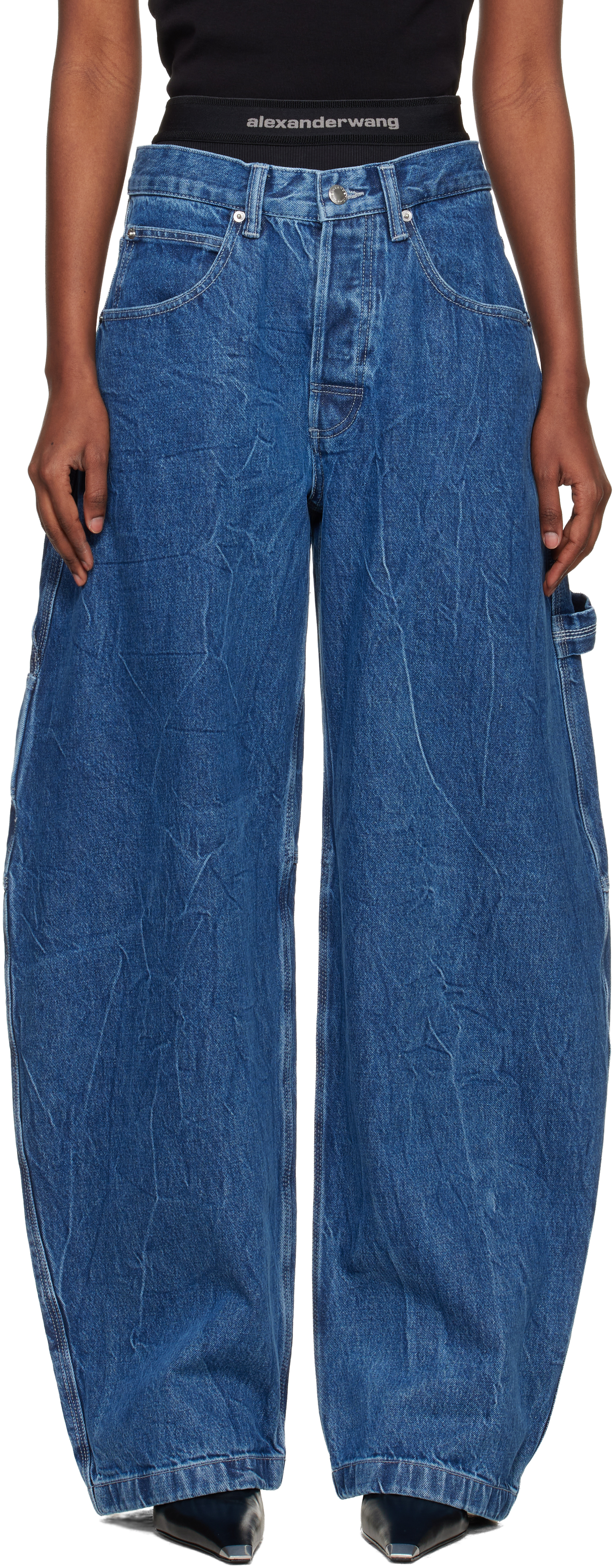 Alexander Wang デニム Blue Pre-Styled Mid-Rise Oversized Jeans by Alexander Wang on Sale