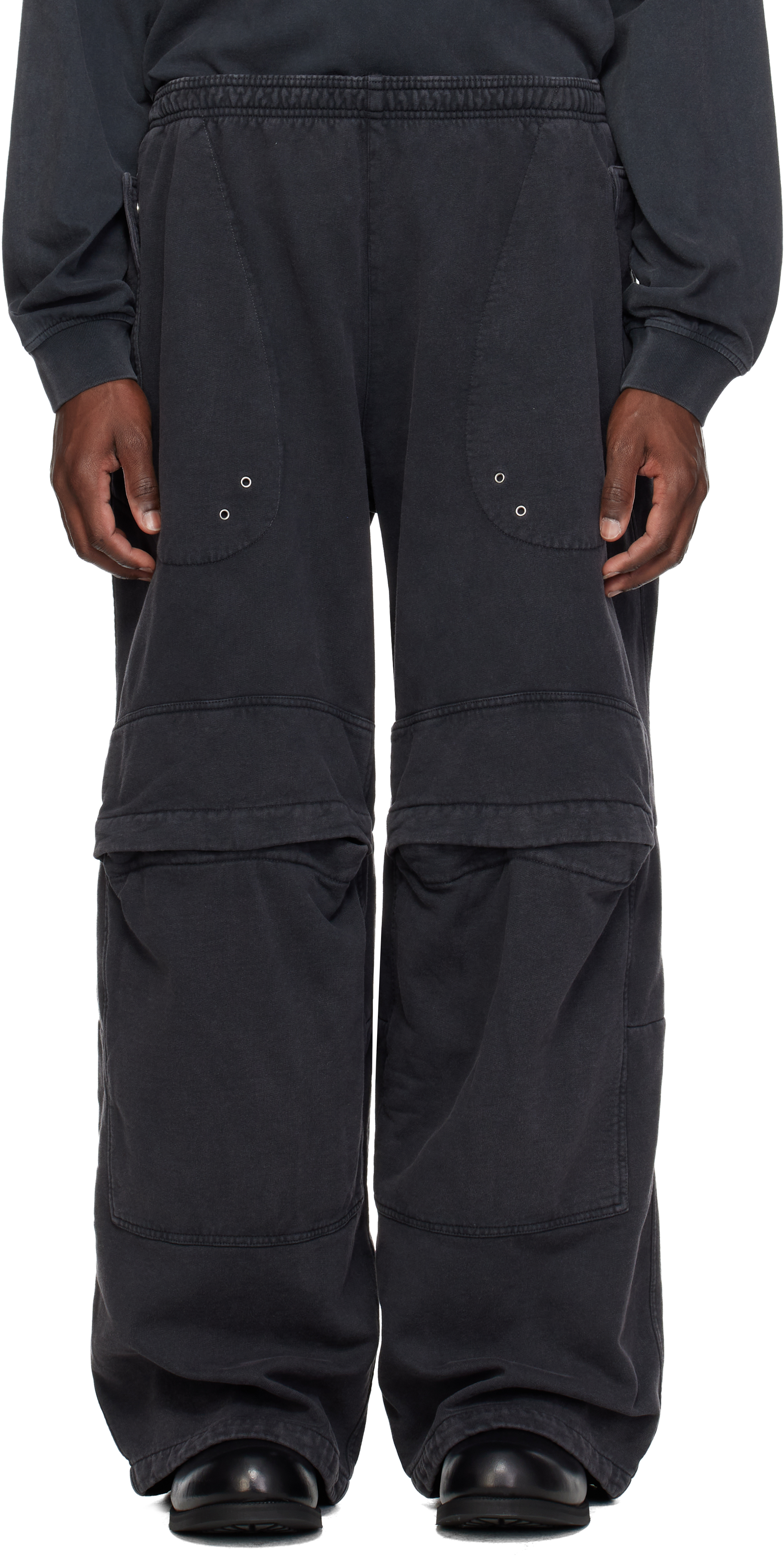 Alexander Wang: ブラック Articulated ミッドライズ カーゴパンツ