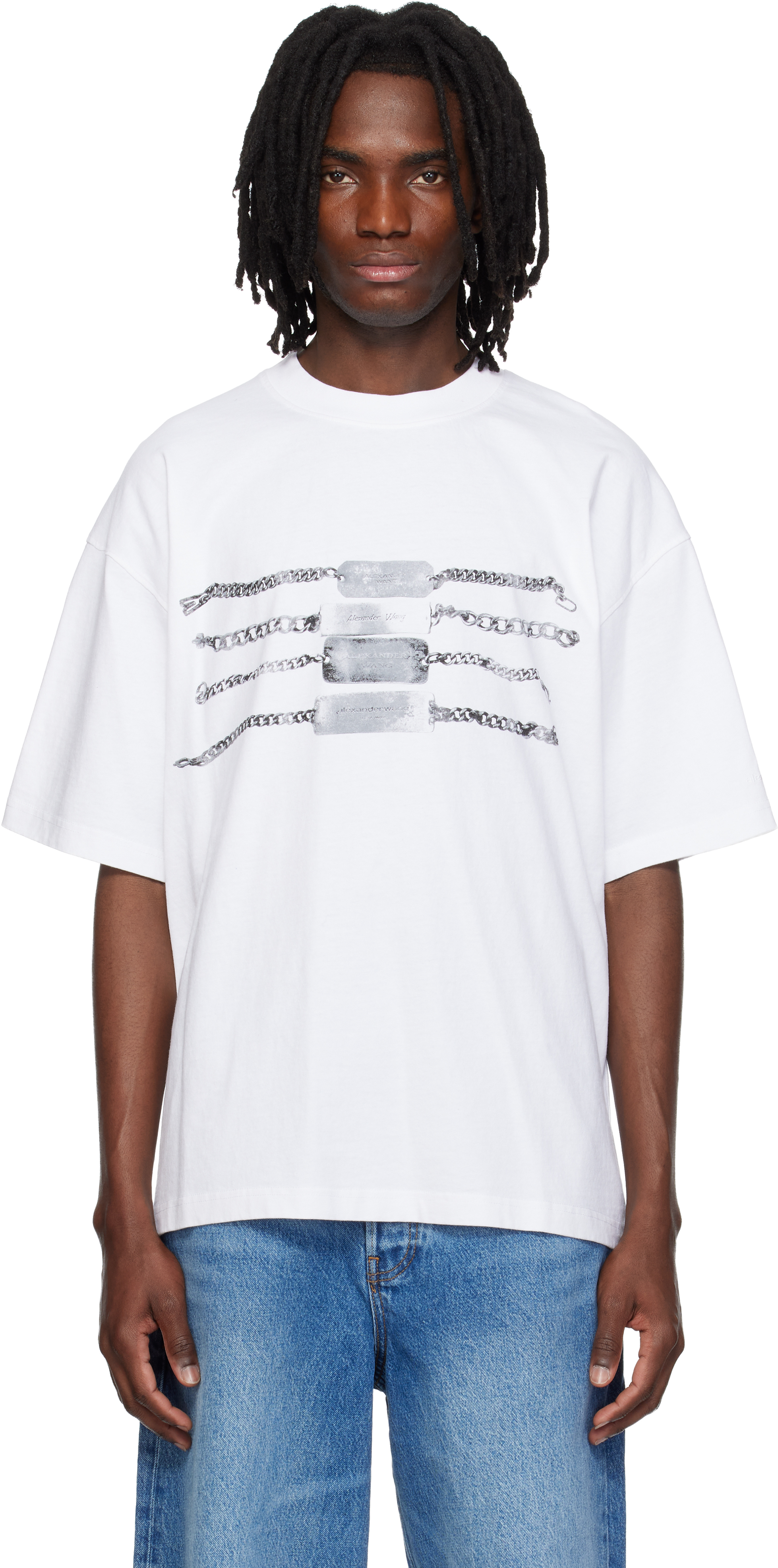 Alexander Wang: White Oversized Graphic T-shirt | SSENSE