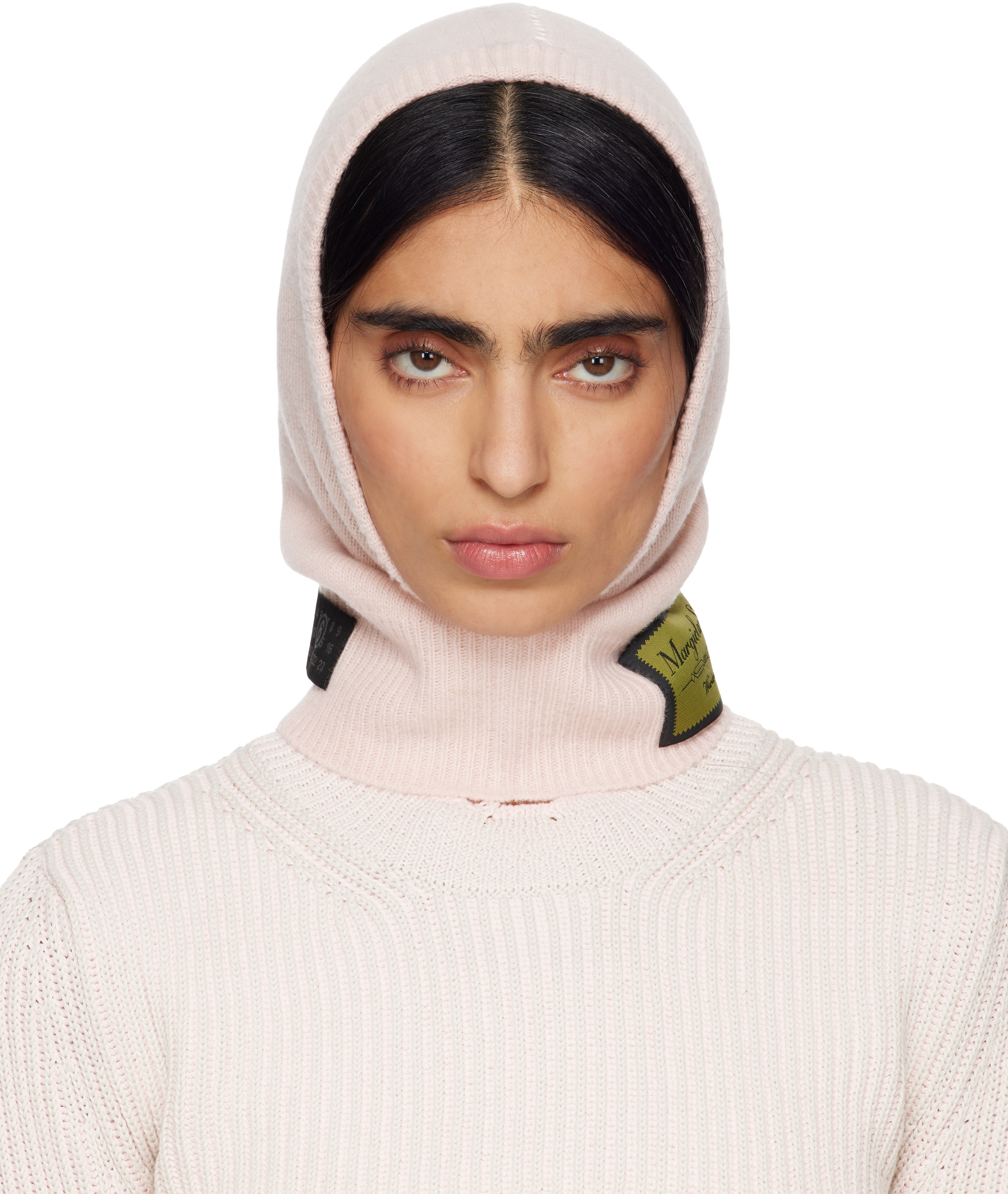 MM6 Maison Margiela: ピンク Access Labels Story Gauge 7 バラクラバ