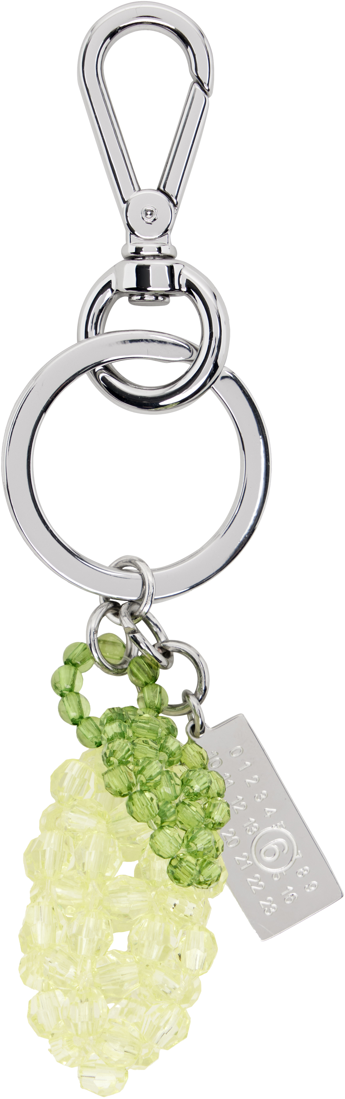Yellow Lemon Beaded Numeric Keychain by MM6 Maison Margiela on Sale