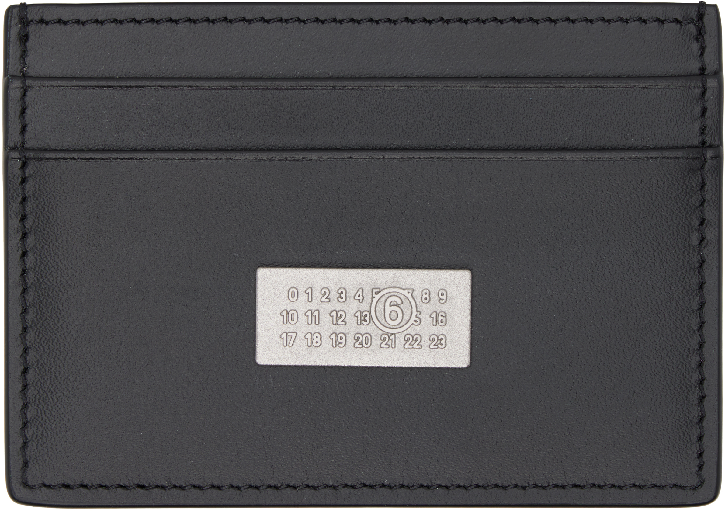 Black Numeric Leather Card Holder by MM6 Maison Margiela on Sale