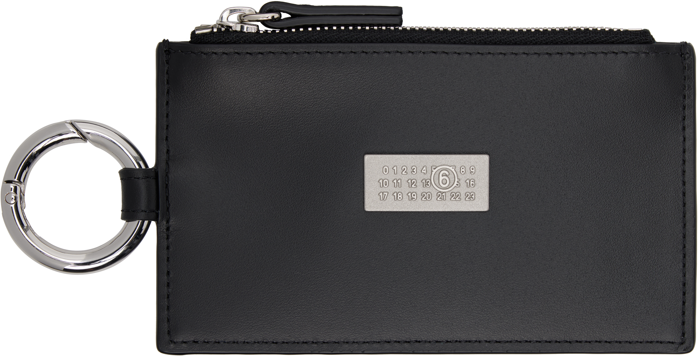 Mm6 Maison Margiela Black Numeric Leather Key Ring Wallet