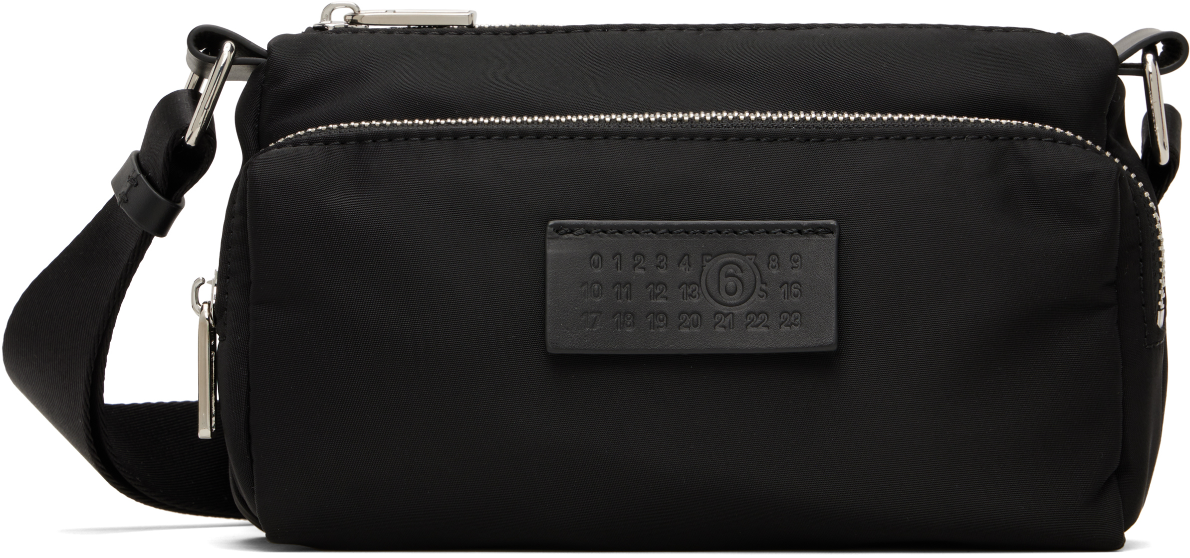 MM6 Maison Margiela: ブラック ナイロン ポケット クロスボディバッグ