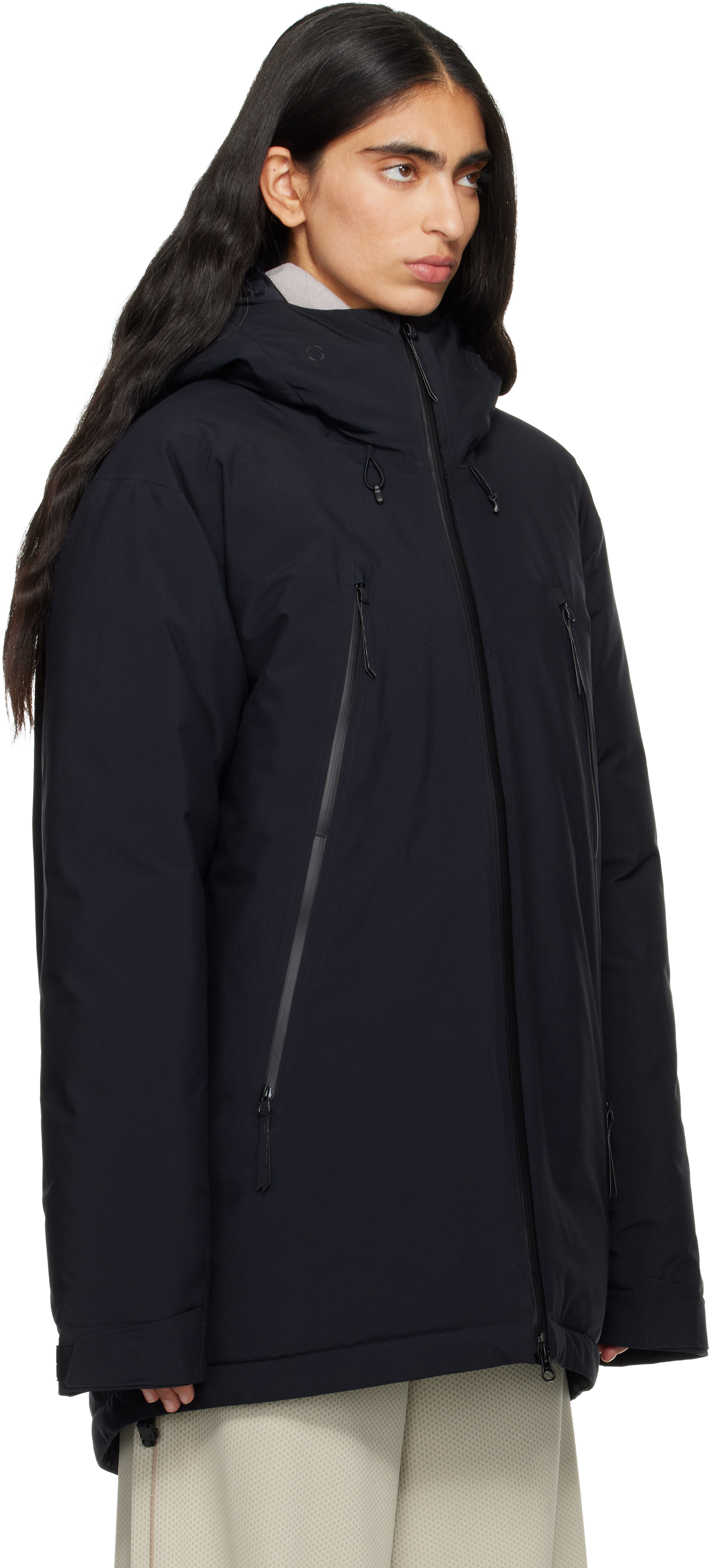 Mm6 Maison Margiela Black Salomon Edition Heavy Sports Down Jacket In Black