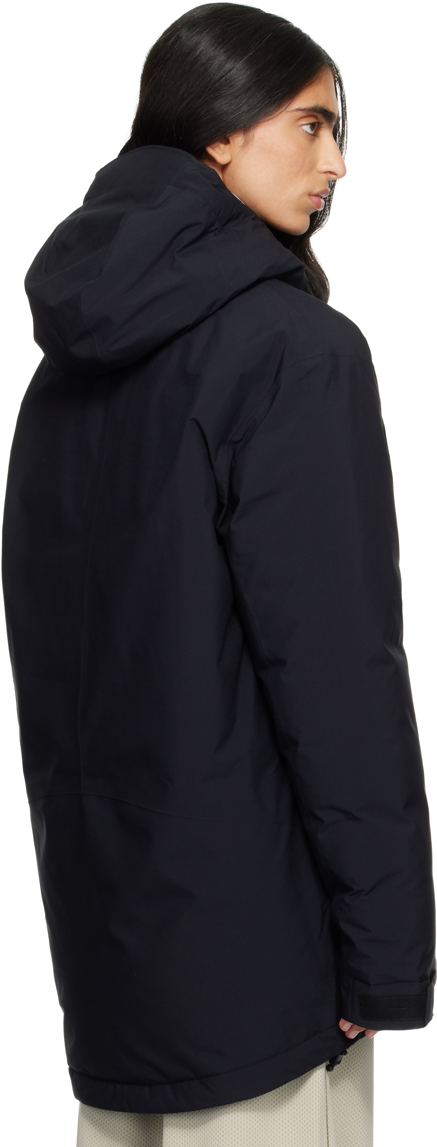 Mm6 Maison Margiela Black Salomon Edition Heavy Sports Down Jacket In Black