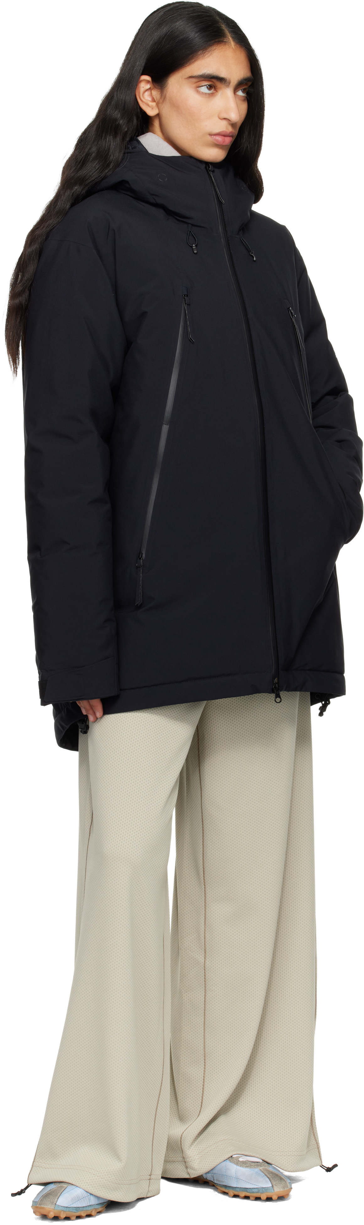 Mm6 Maison Margiela Black Salomon Edition Heavy Sports Down Jacket In Black