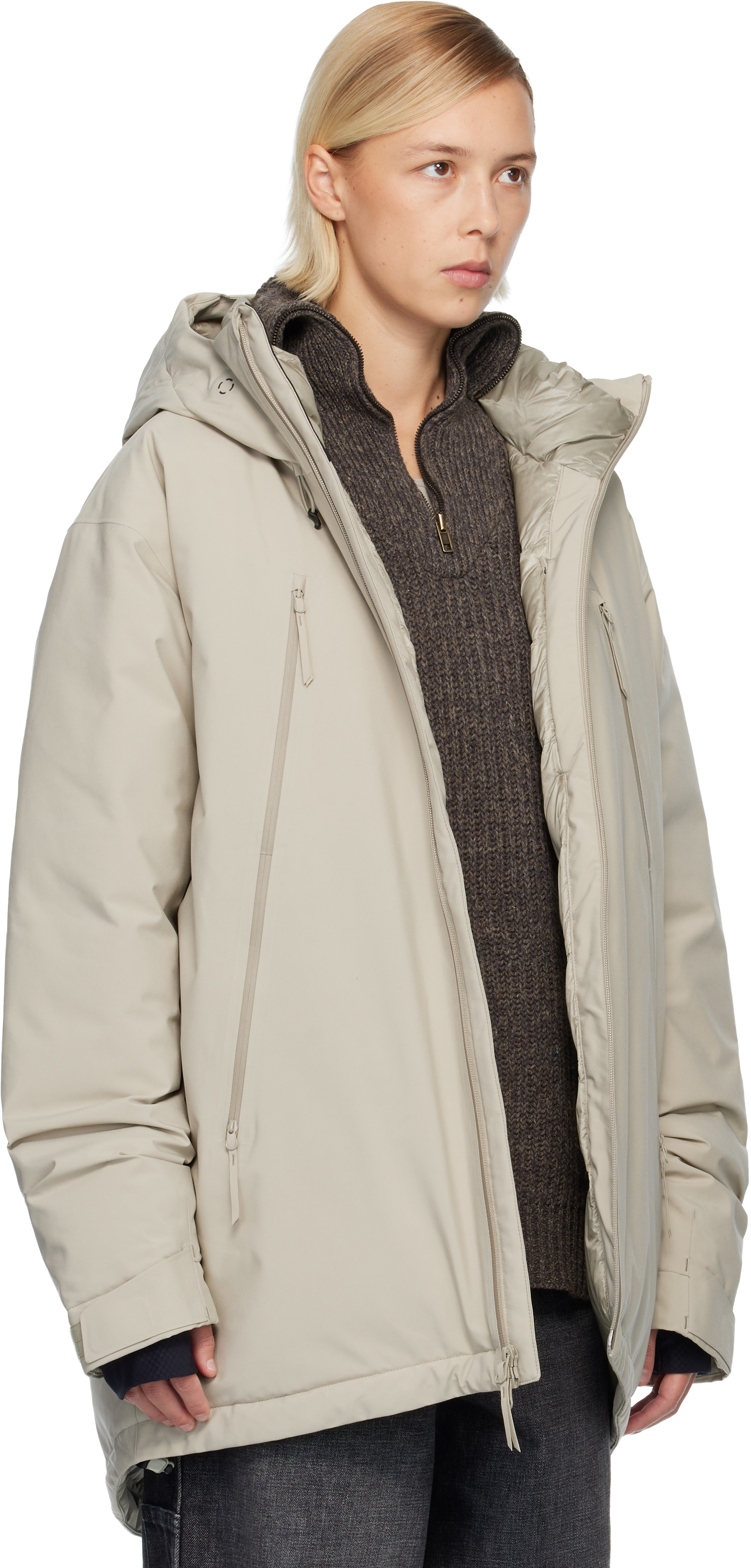 Mm6 Maison Margiela Off-white Salomon Edition Hooded Snow Jacket In Neutral