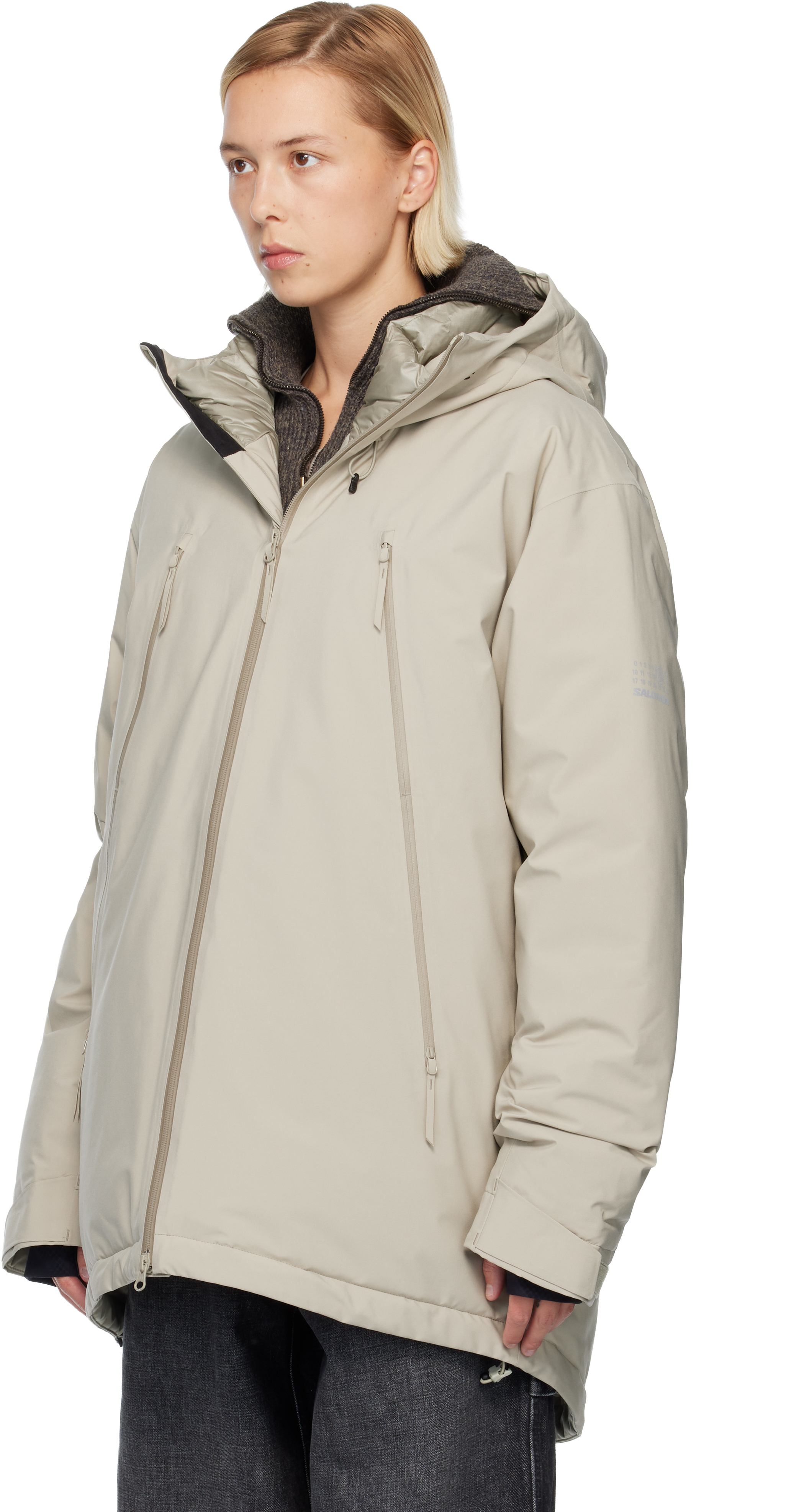 Mm6 Maison Margiela Off-white Salomon Edition Hooded Snow Jacket In Neutral