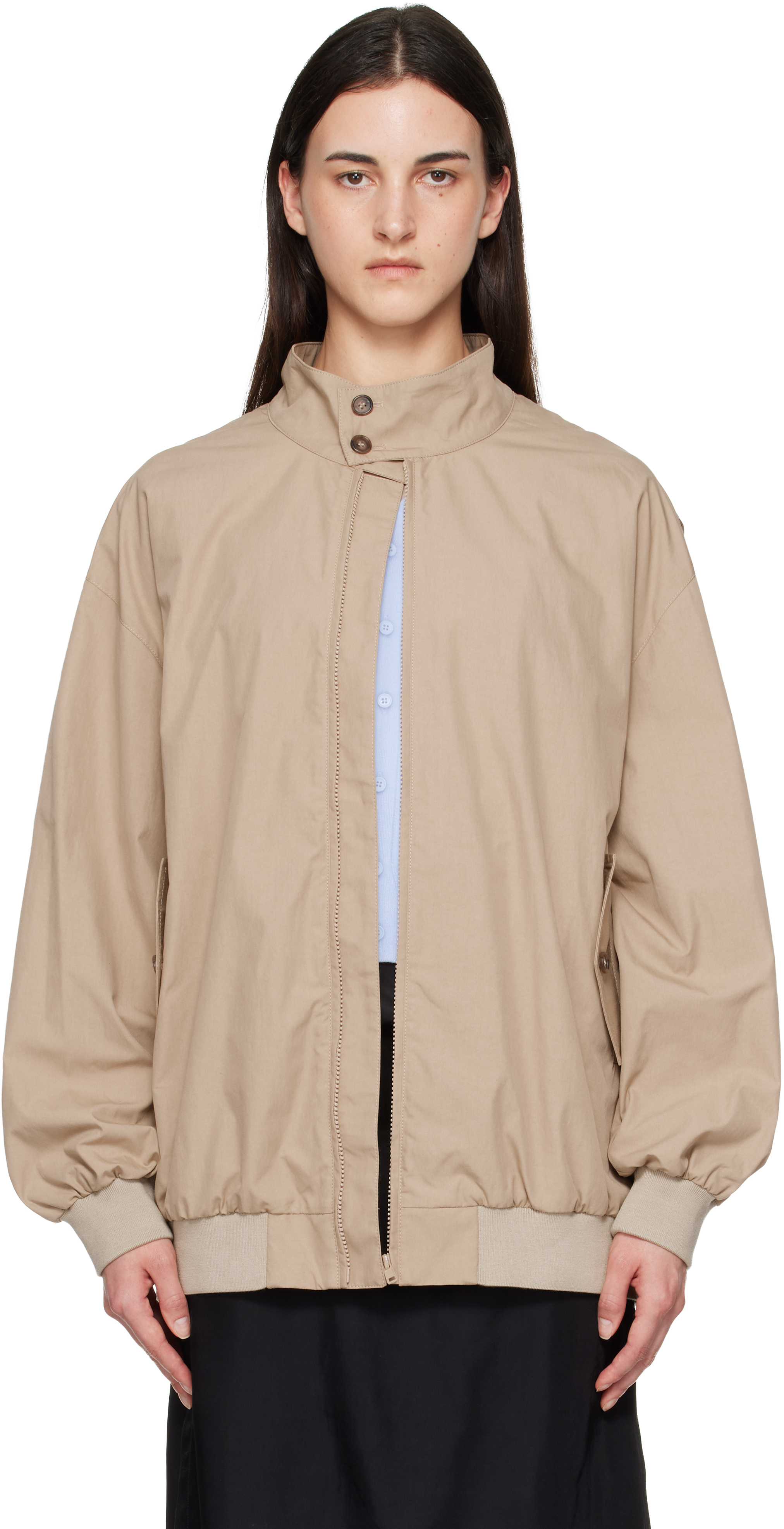 MM6 Maison Margiela: Beige Sports Jacket | SSENSE