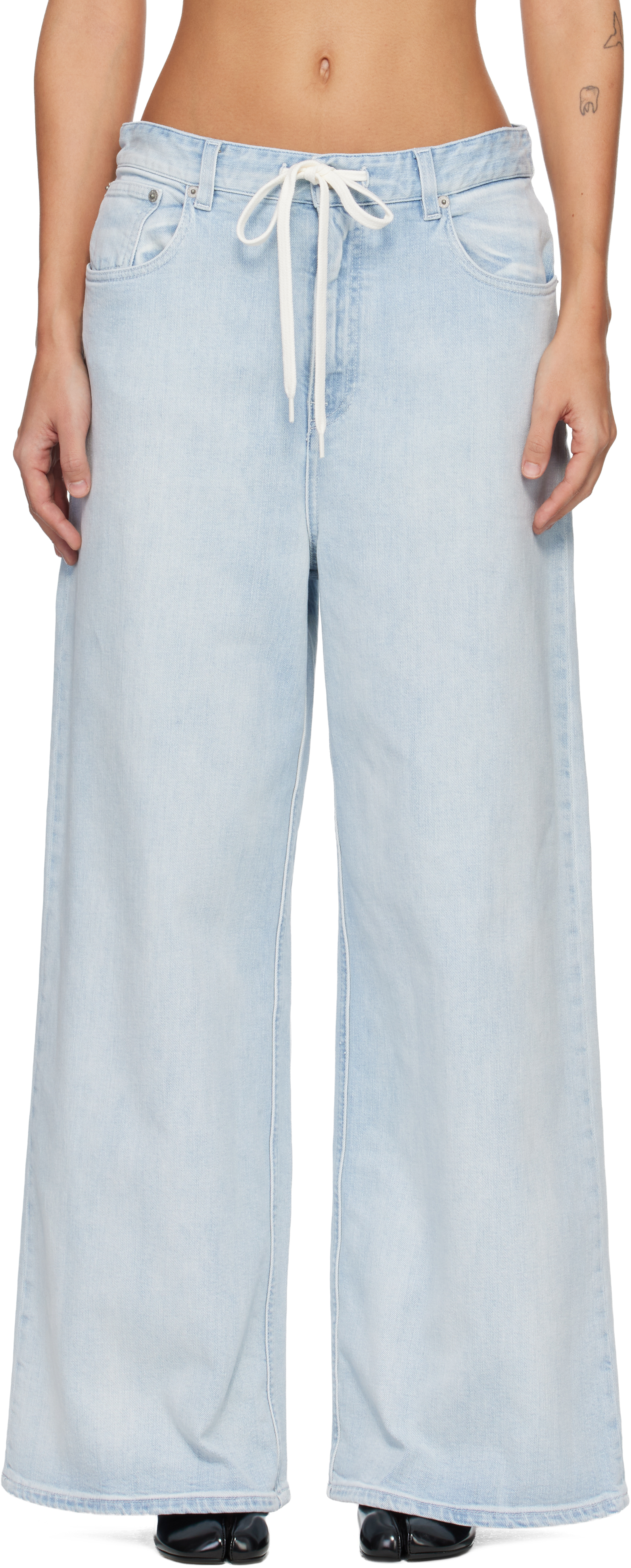 Blue Wide-Leg Jeans by MM6 Maison Margiela on Sale
