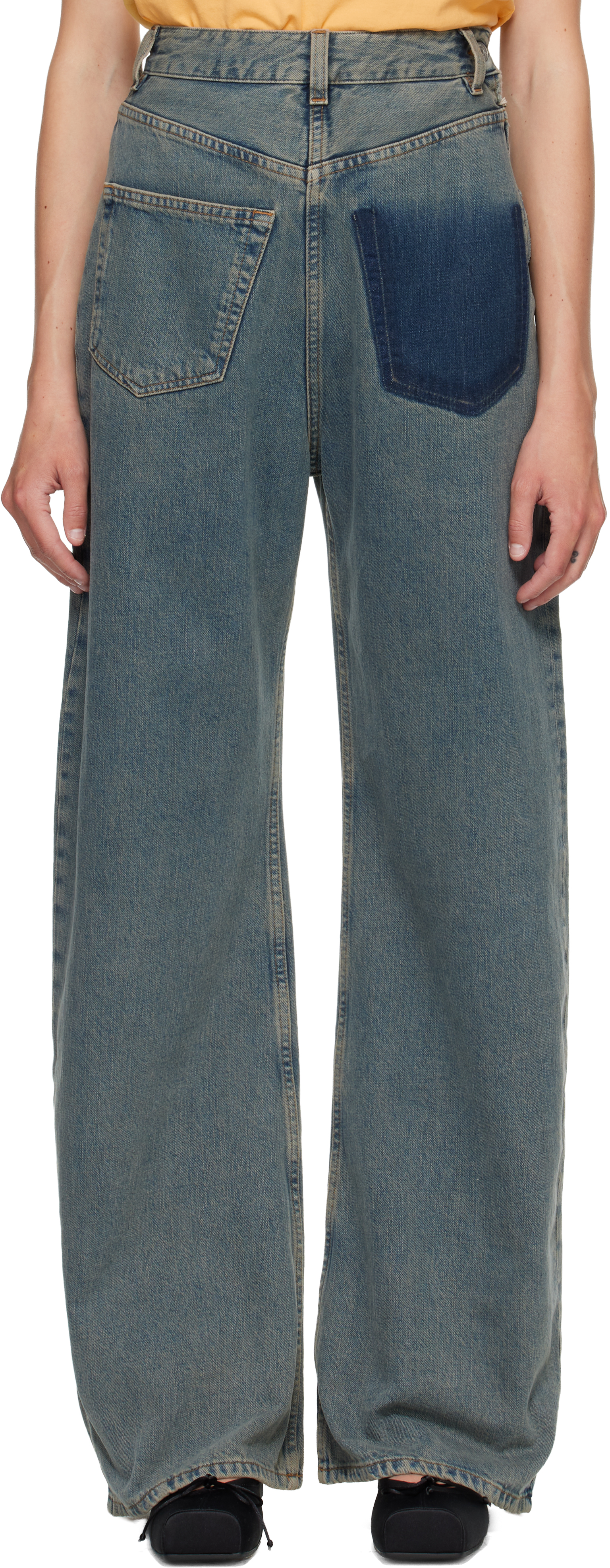 MM6 Maison Margiela: Blue Back-To-Back Jeans | SSENSE