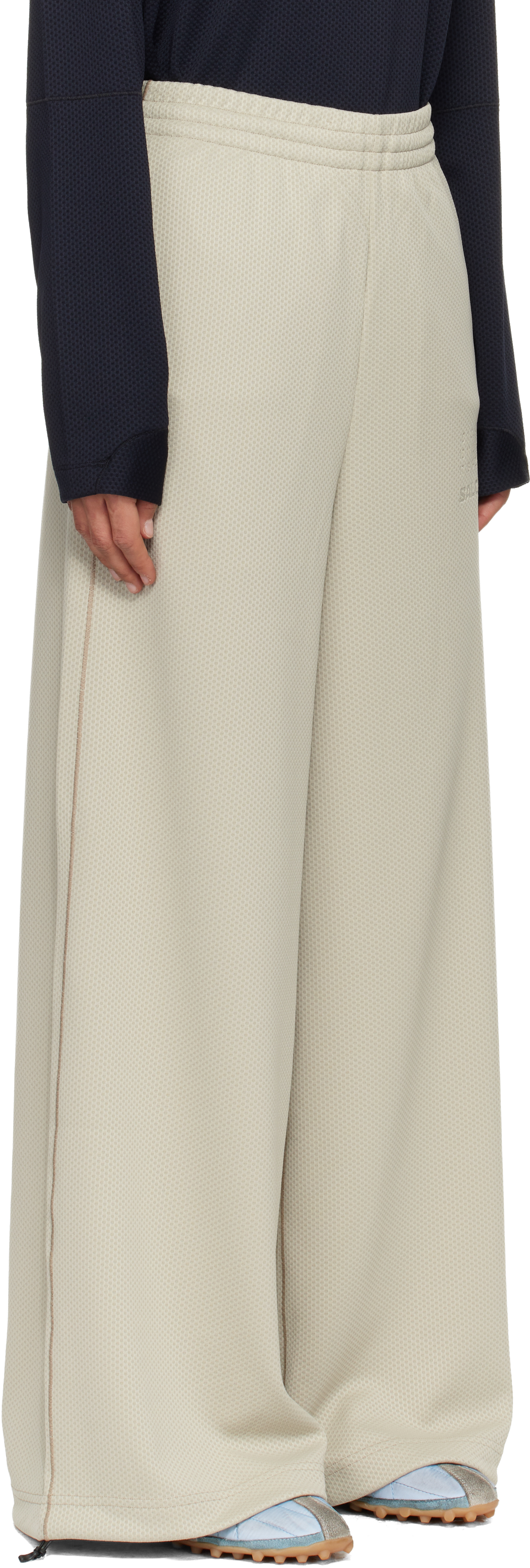 Mm6 Maison Margiela Off-white Salomon Edition Mesh Sweatpants In Neutral