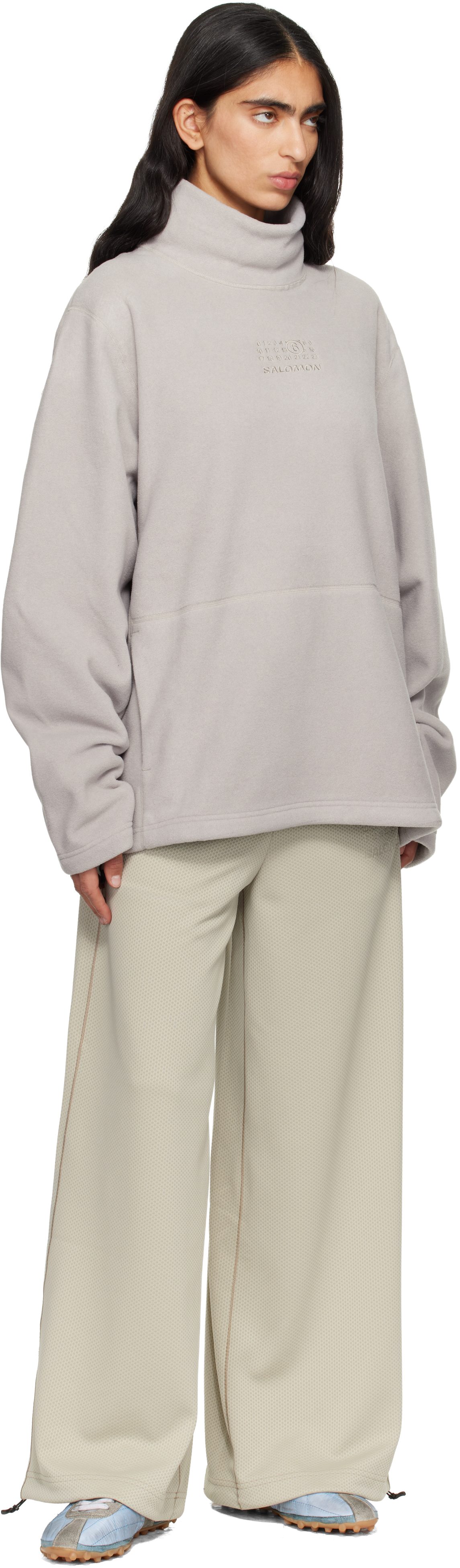 Mm6 Maison Margiela Off-white Salomon Edition Mesh Sweatpants In Neutral