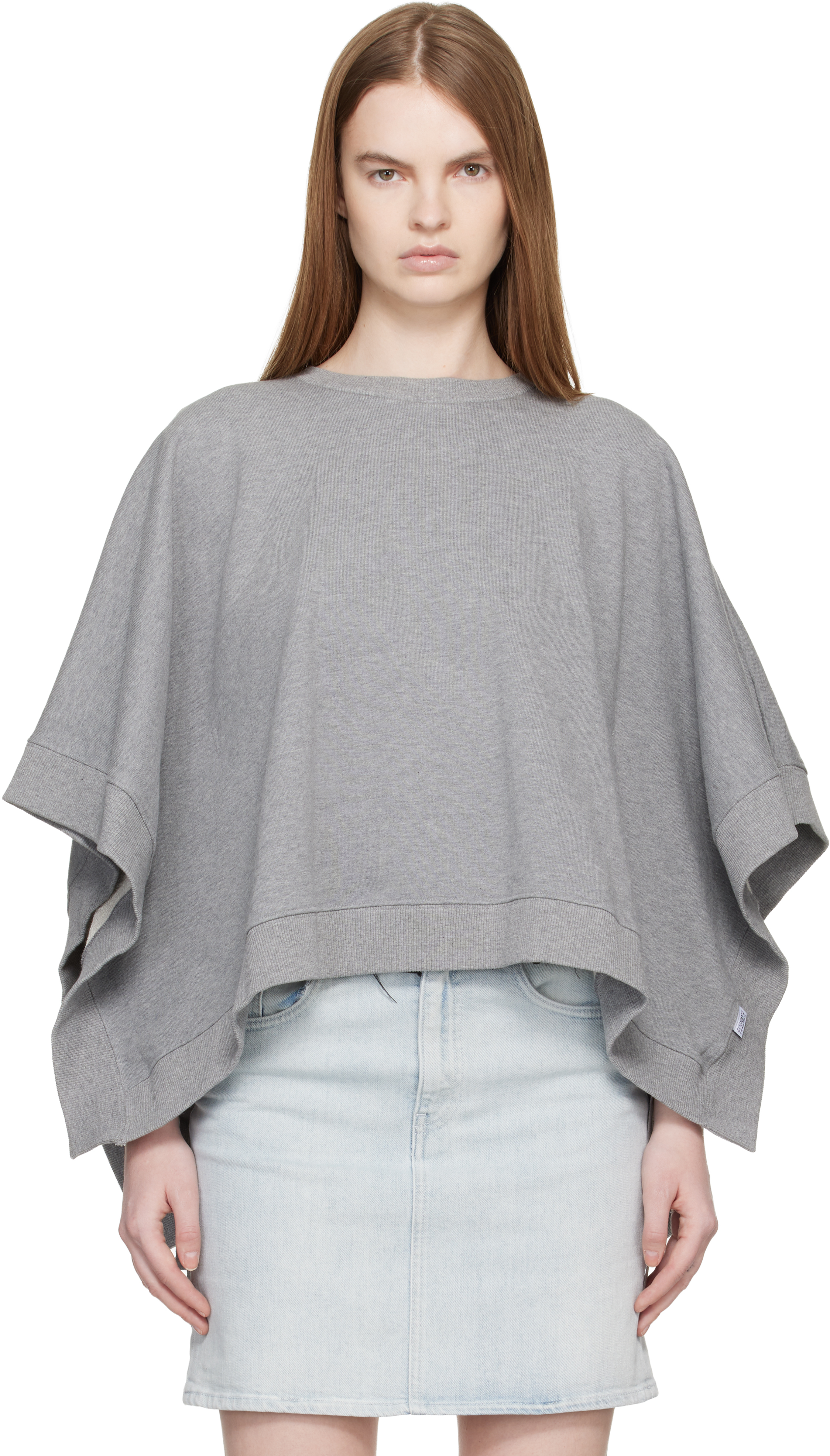 Gray Unbrushed Cotton Sweatshirt by MM6 Maison Margiela on Sale