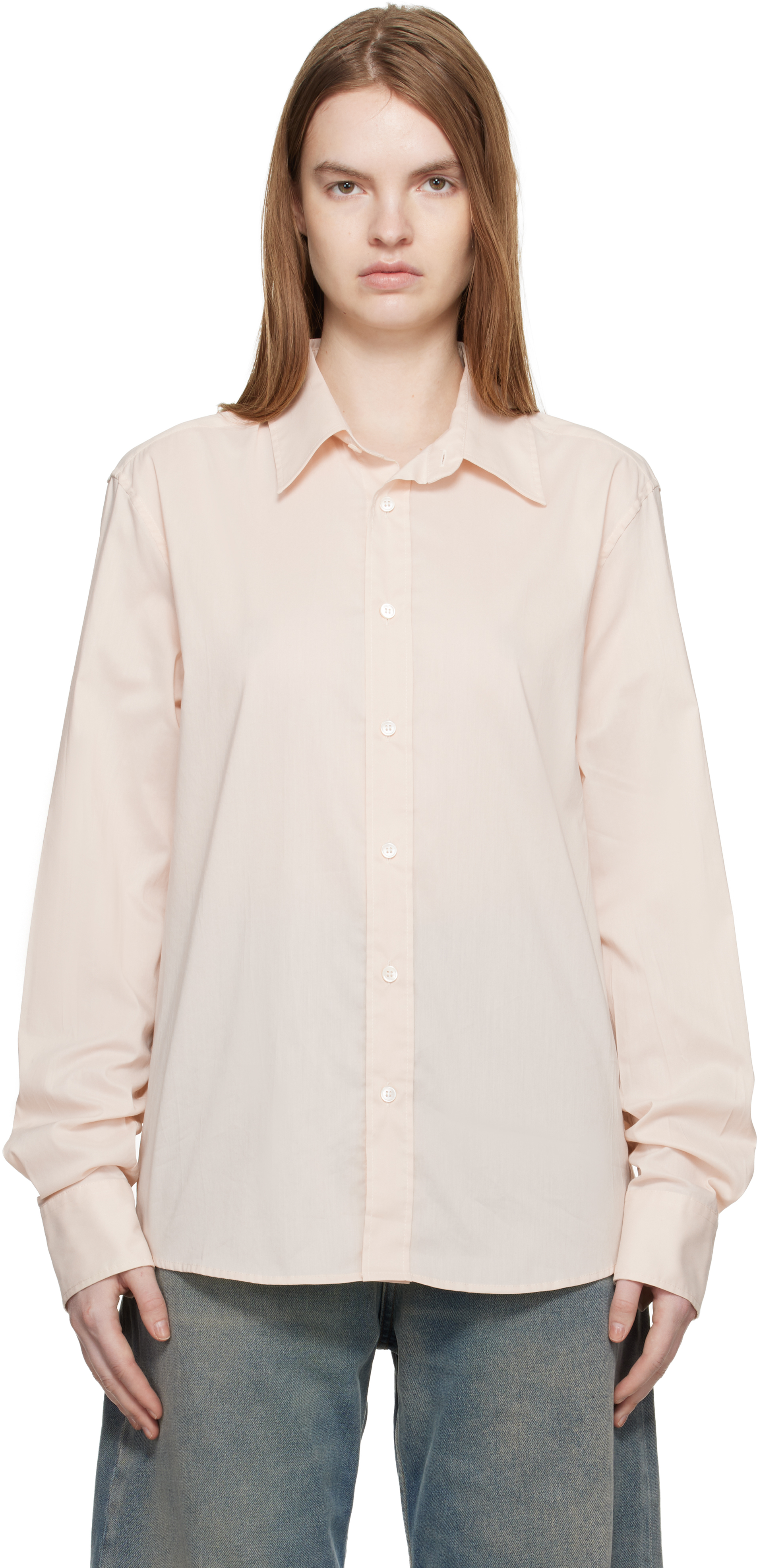 MM6 Maison Margiela: オフホワイト Shirting ポリコットン 長袖シャツ