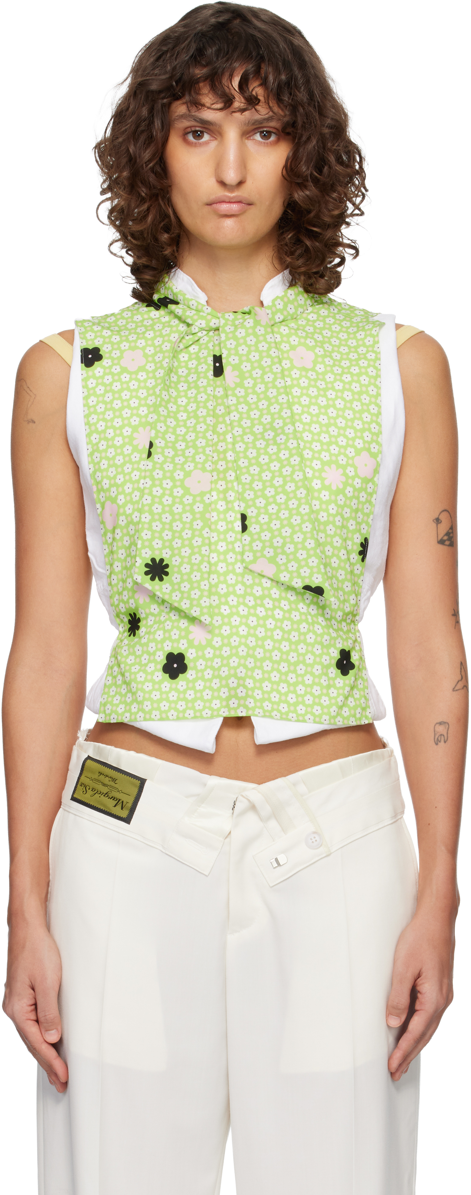 MM6 Maison Margiela Green Stole Top