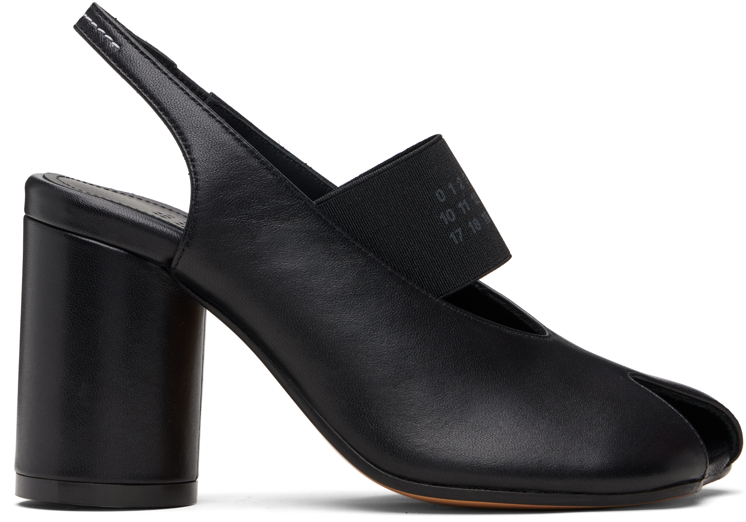 MM6 Maison Margielaのブラック Anatomic Numeric スリングバック