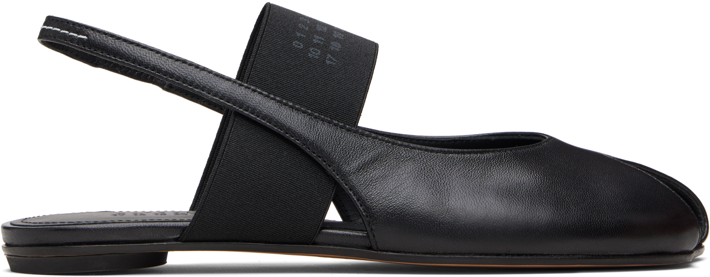 MM6 Maison Margiela: Black Anatomic Numeric Slingback Sandals | SSENSE
