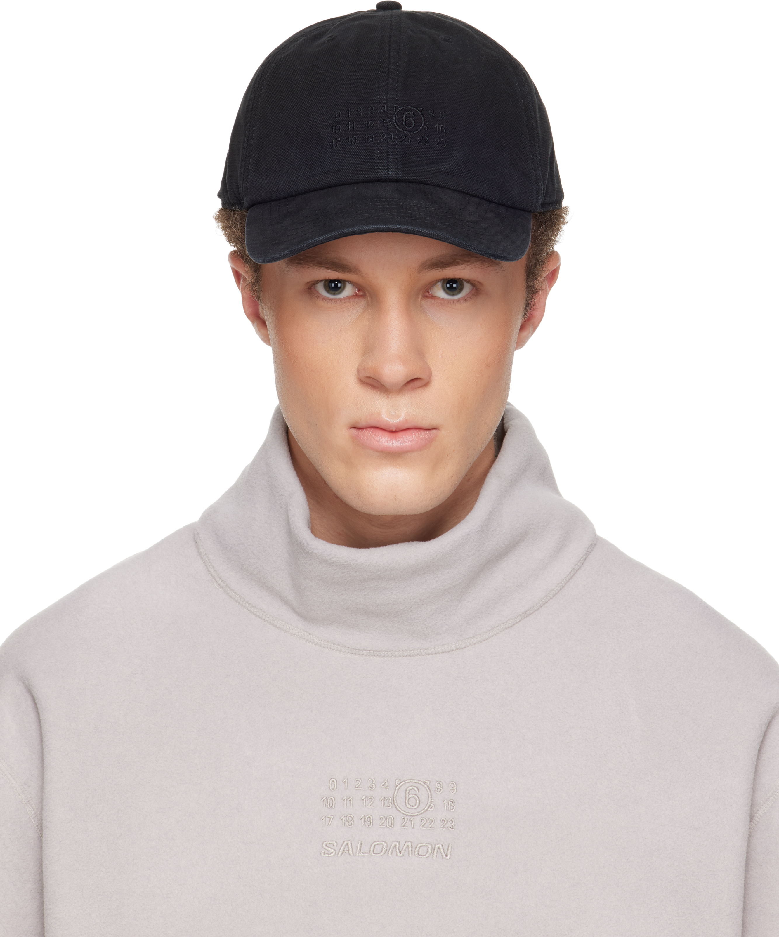 Black Embroidered Logo Cap