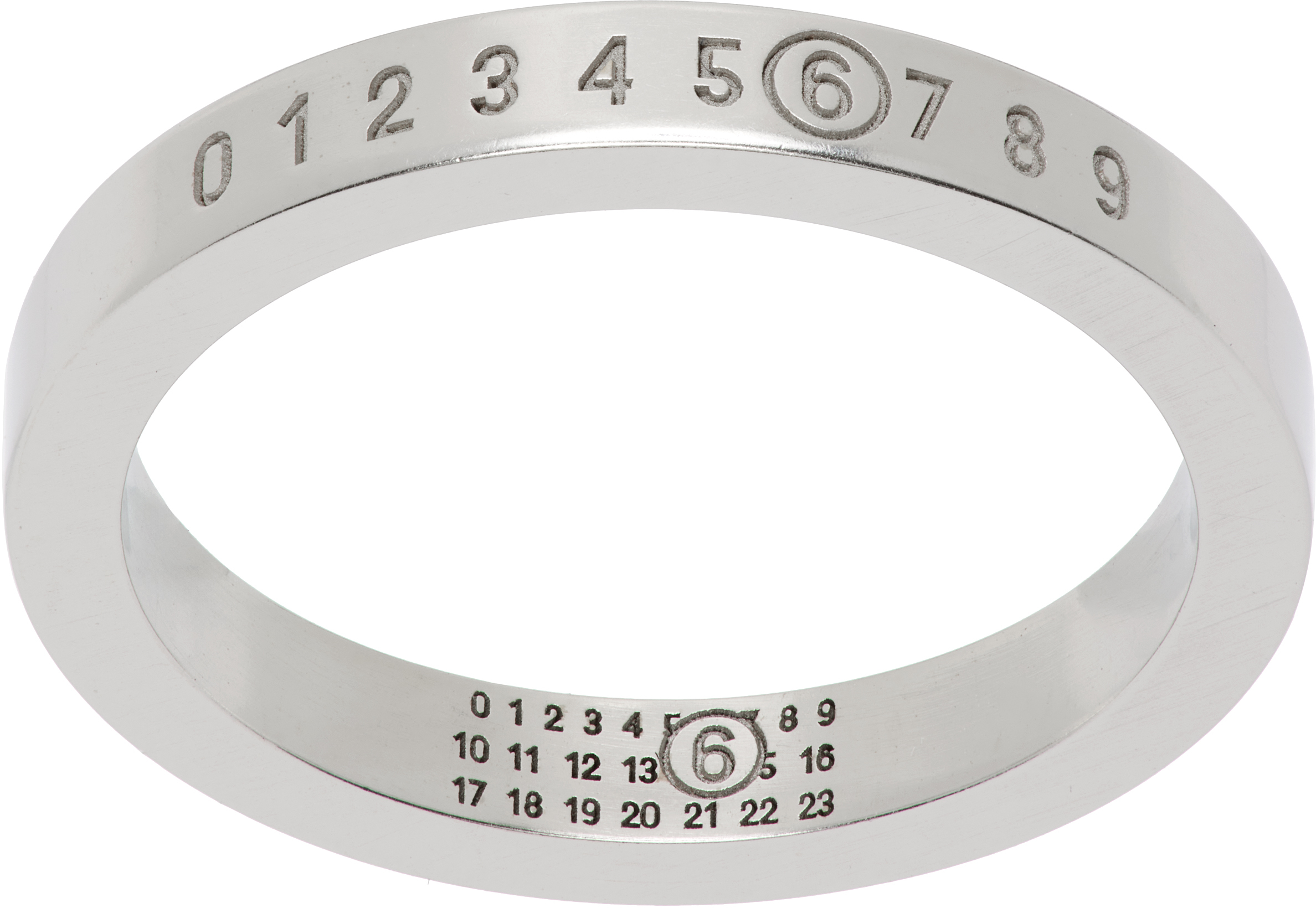 MM6 Maison Margiela: Numeric Minimal Signature Ring | SSENSE