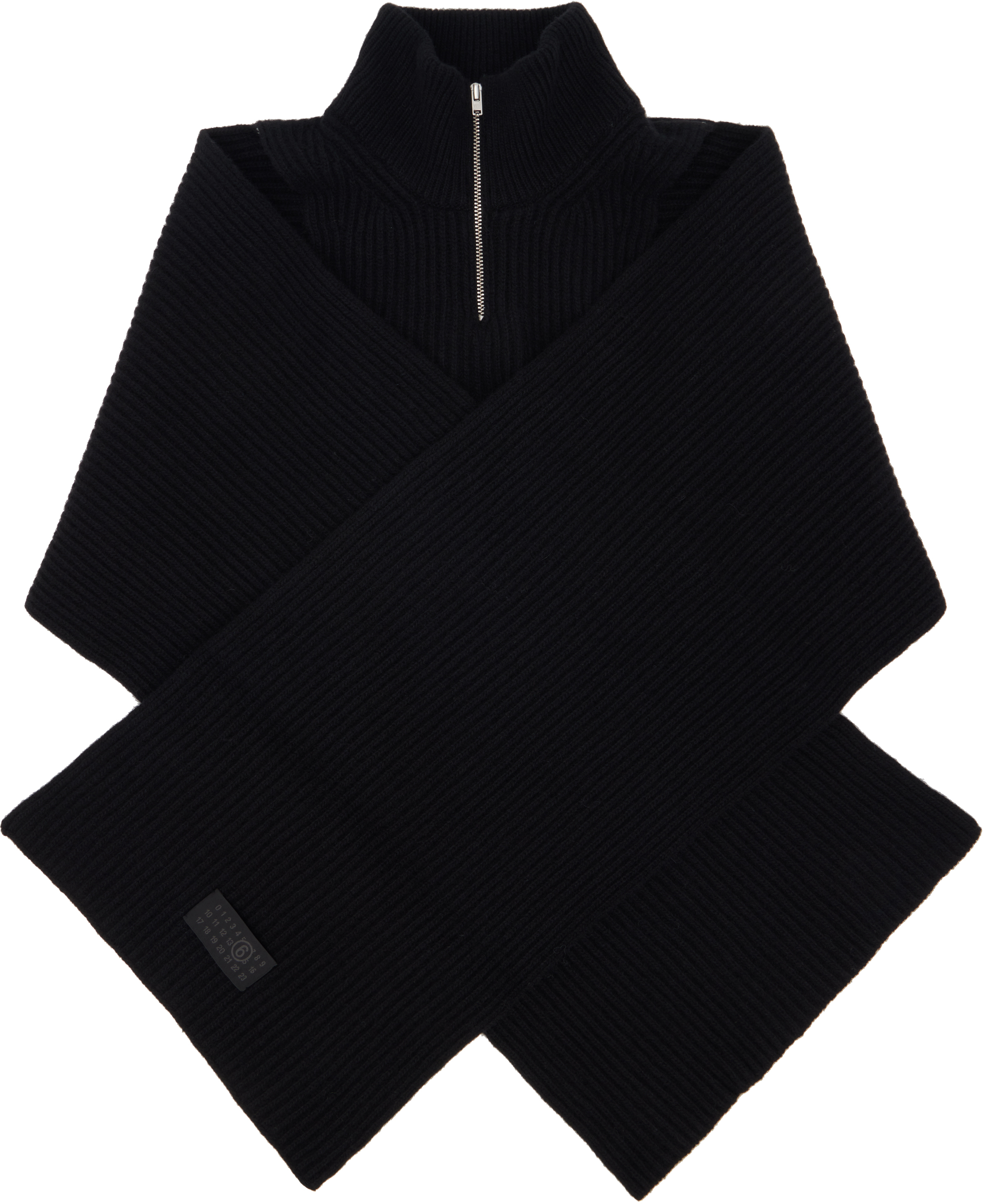 Black Fisherman Knit Camionneur Scarf by MM6 Maison Margiela on Sale