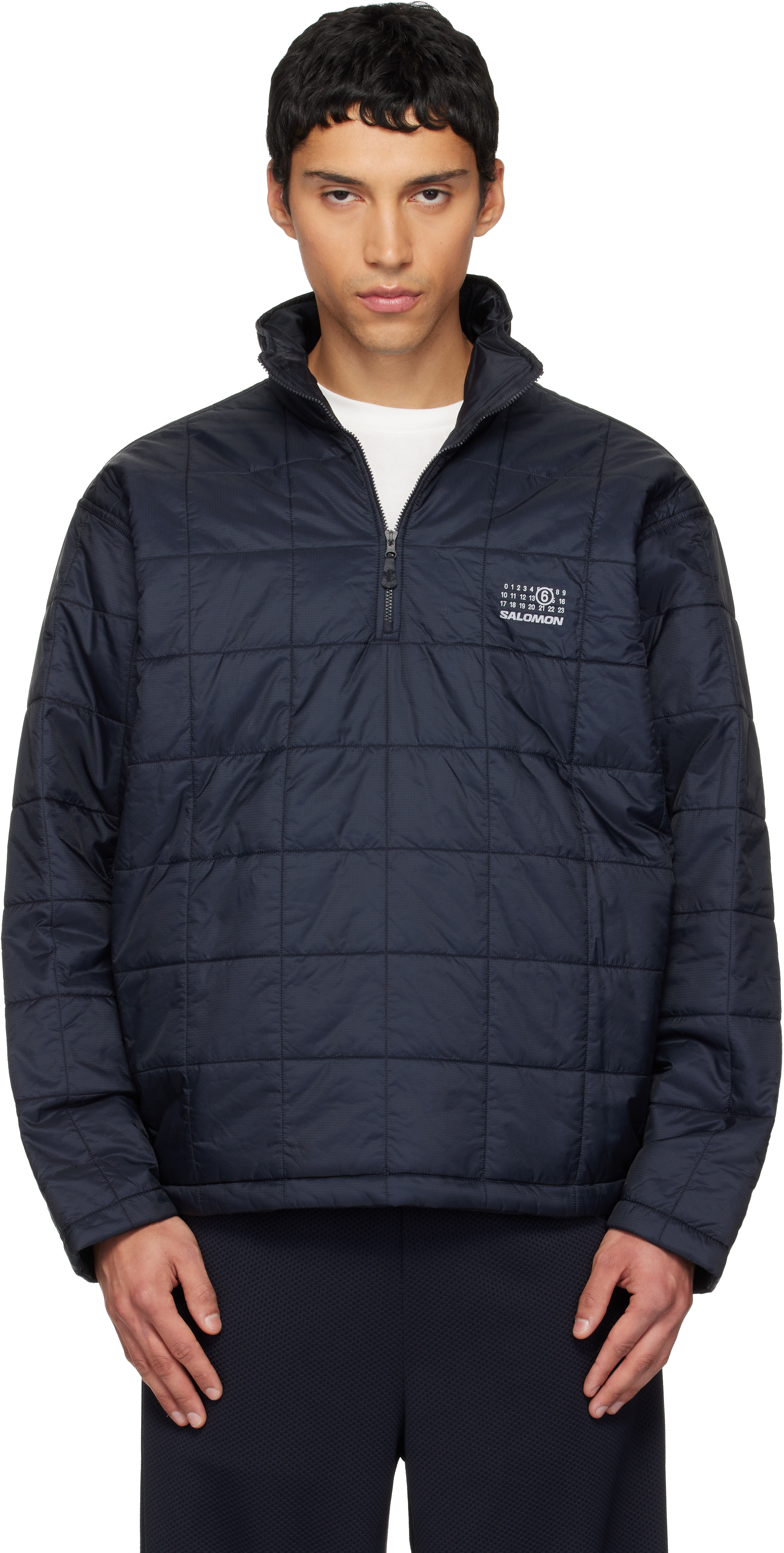 Salomon 青 puffer jacket リバーシブルMサイズ　テック系 Black Salomon Edition Insulated Half-Zip Reversible Jacket by MM6
