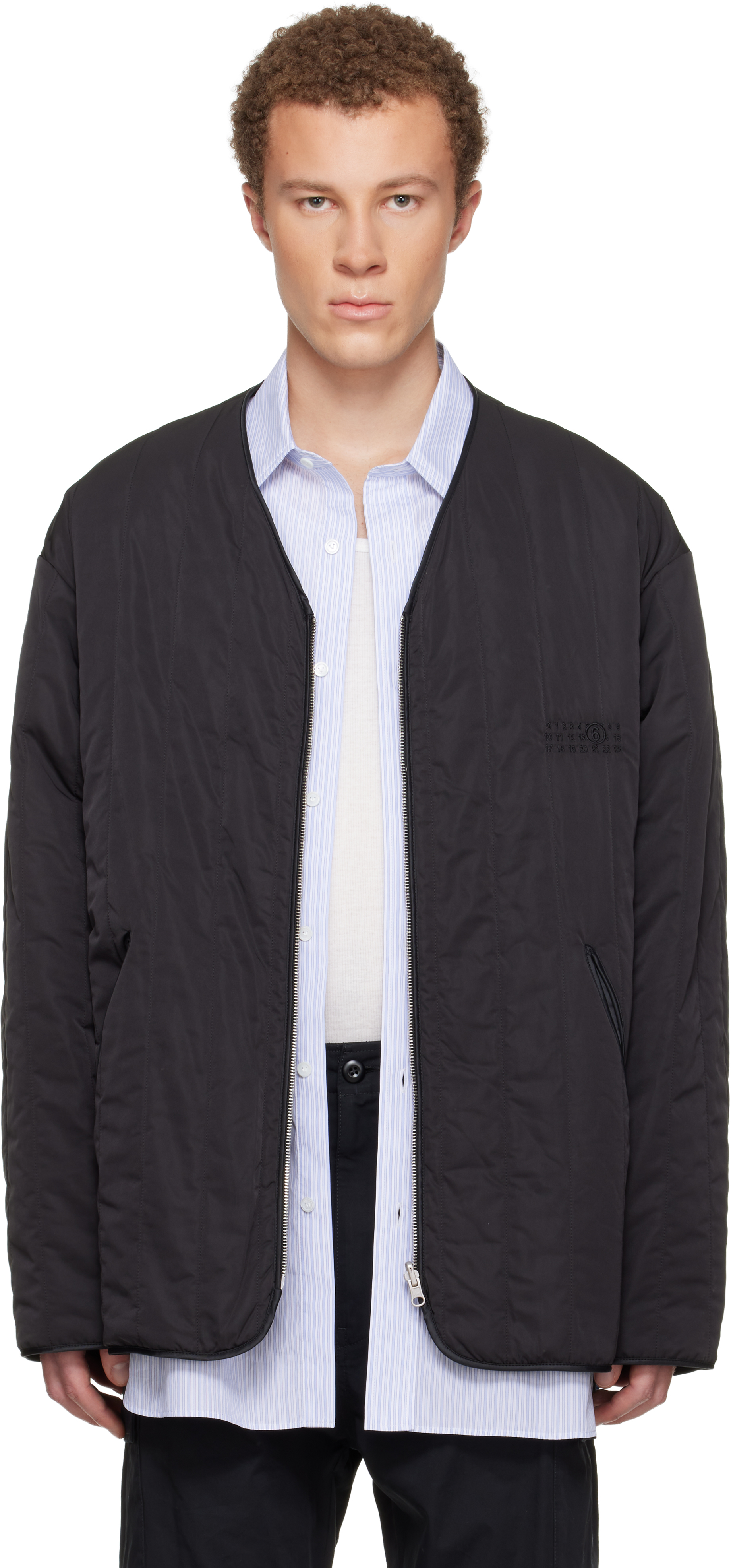 MM6 Maison Margielaのブラック 'Sportsjacket' リバーシブル