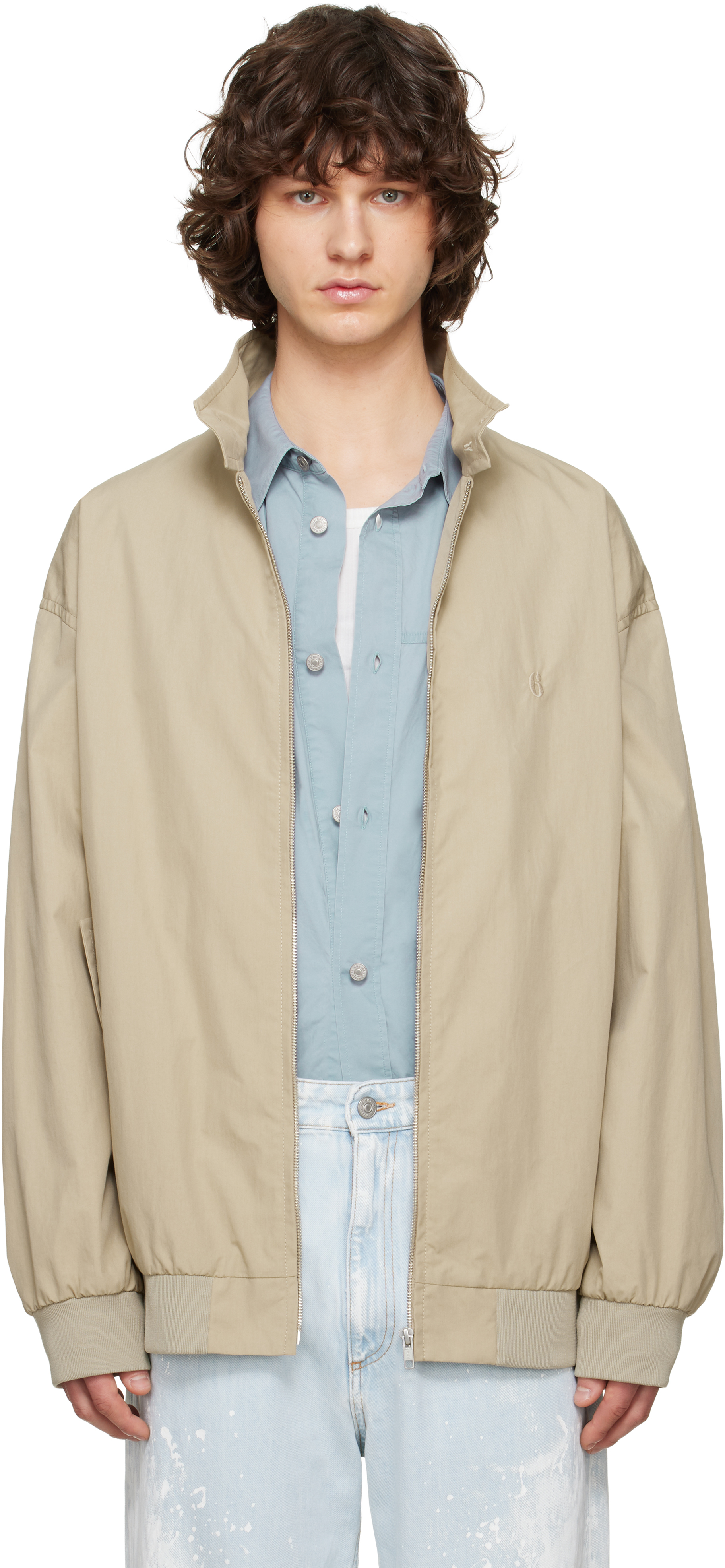 MM6 Maison Margiela ベージュクロップドジャケット大人もOK MM6 Maison Margiela: ベージュ Sport ジャケット | SSENSE 日本