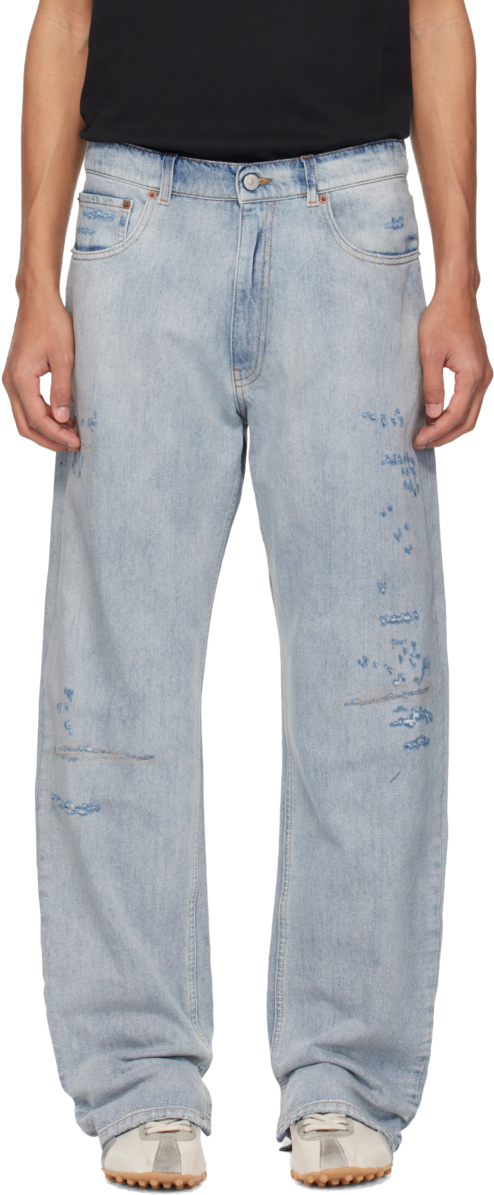 MM6 Maison Margiela: ブルー 5 Pockets ジーンズ | SSENSE 日本