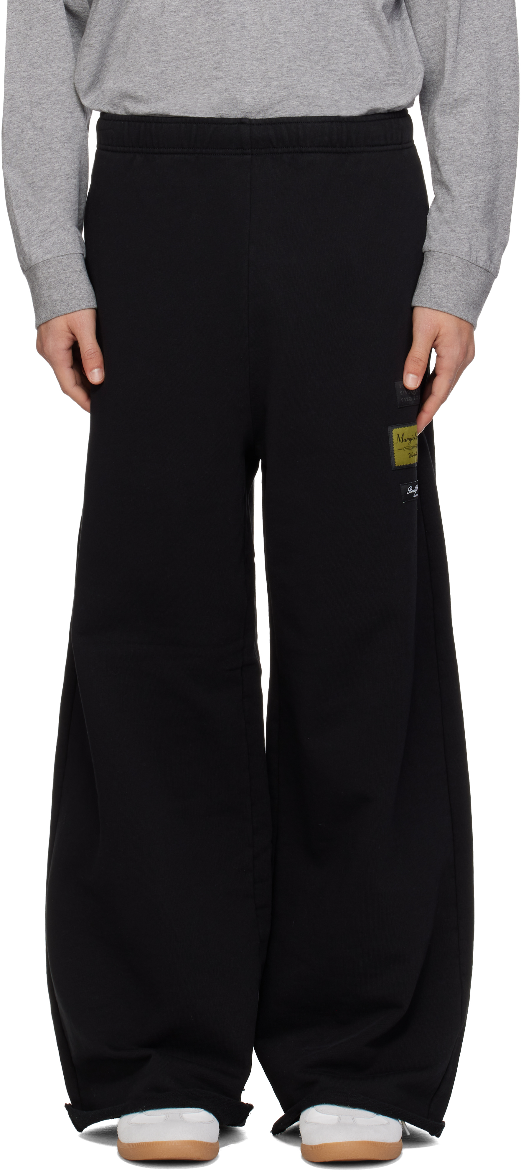 MM6 Maison Margiela: ブラック Label Patch スウェットパンツ