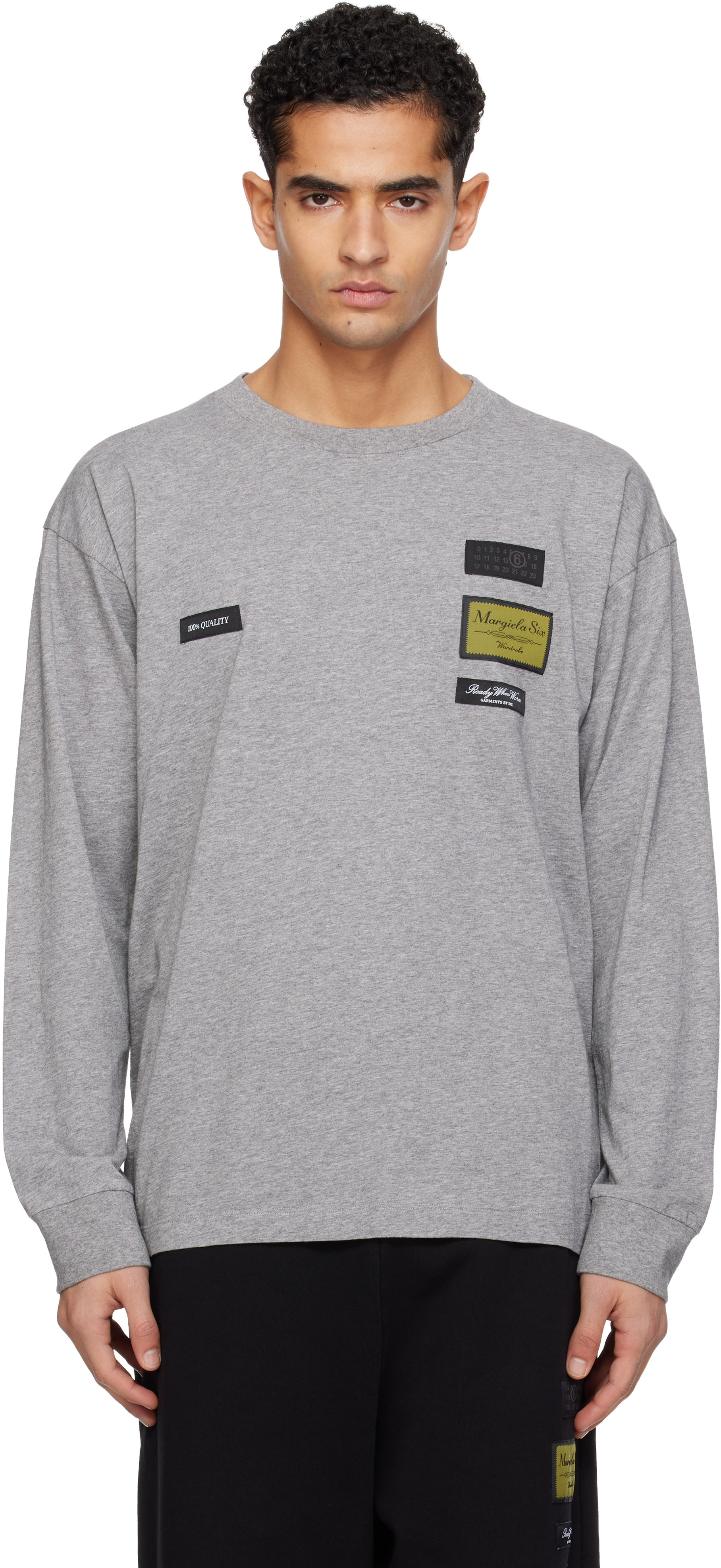 MM6 Maison Margiela: グレー 長袖Tシャツ | SSENSE 日本