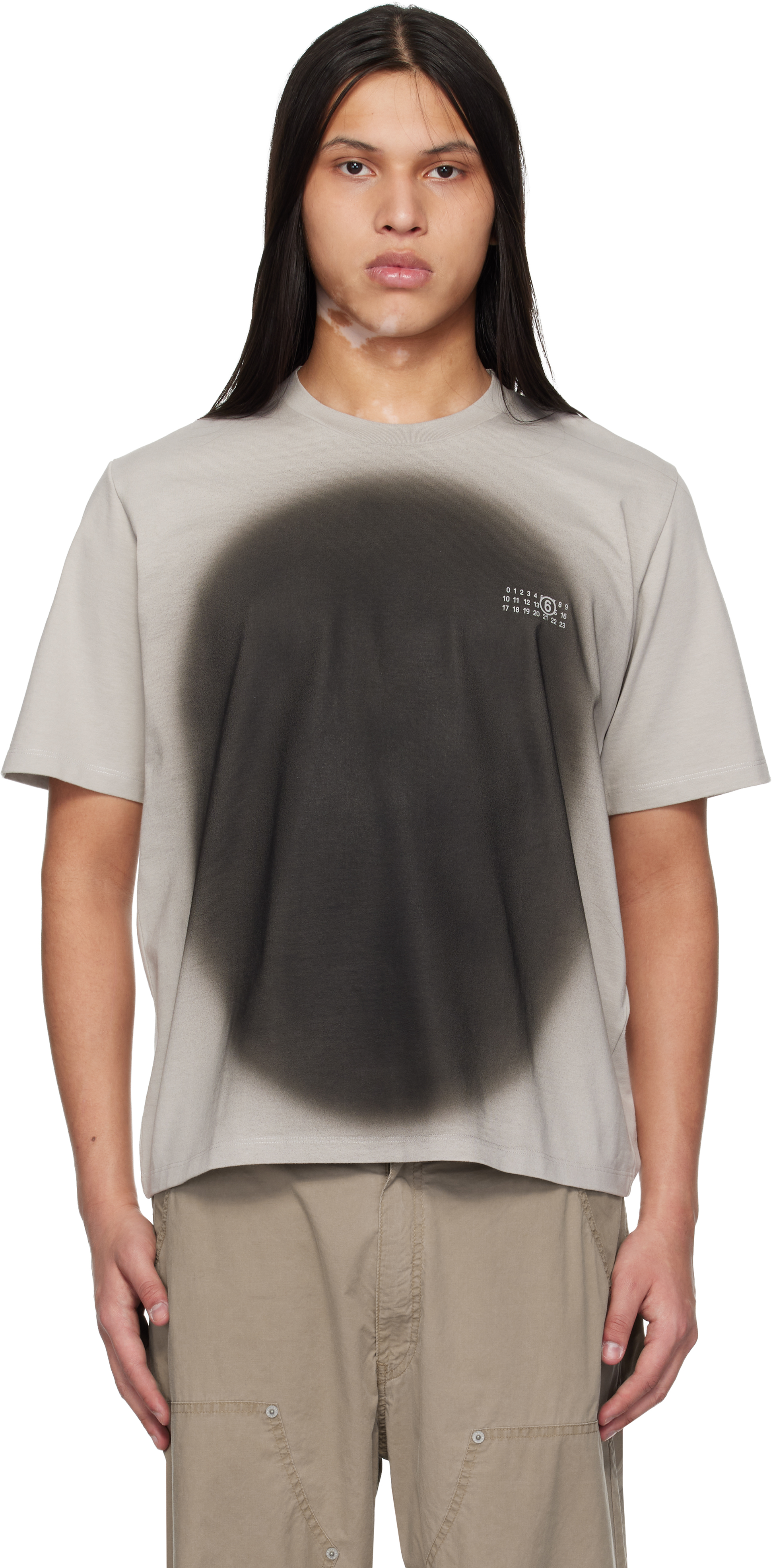 MM6 Maison Margiela フリルTシャツ グレー MM6 Maison Margiela: Gray Cotton Gloves T-shirt | SSENSE